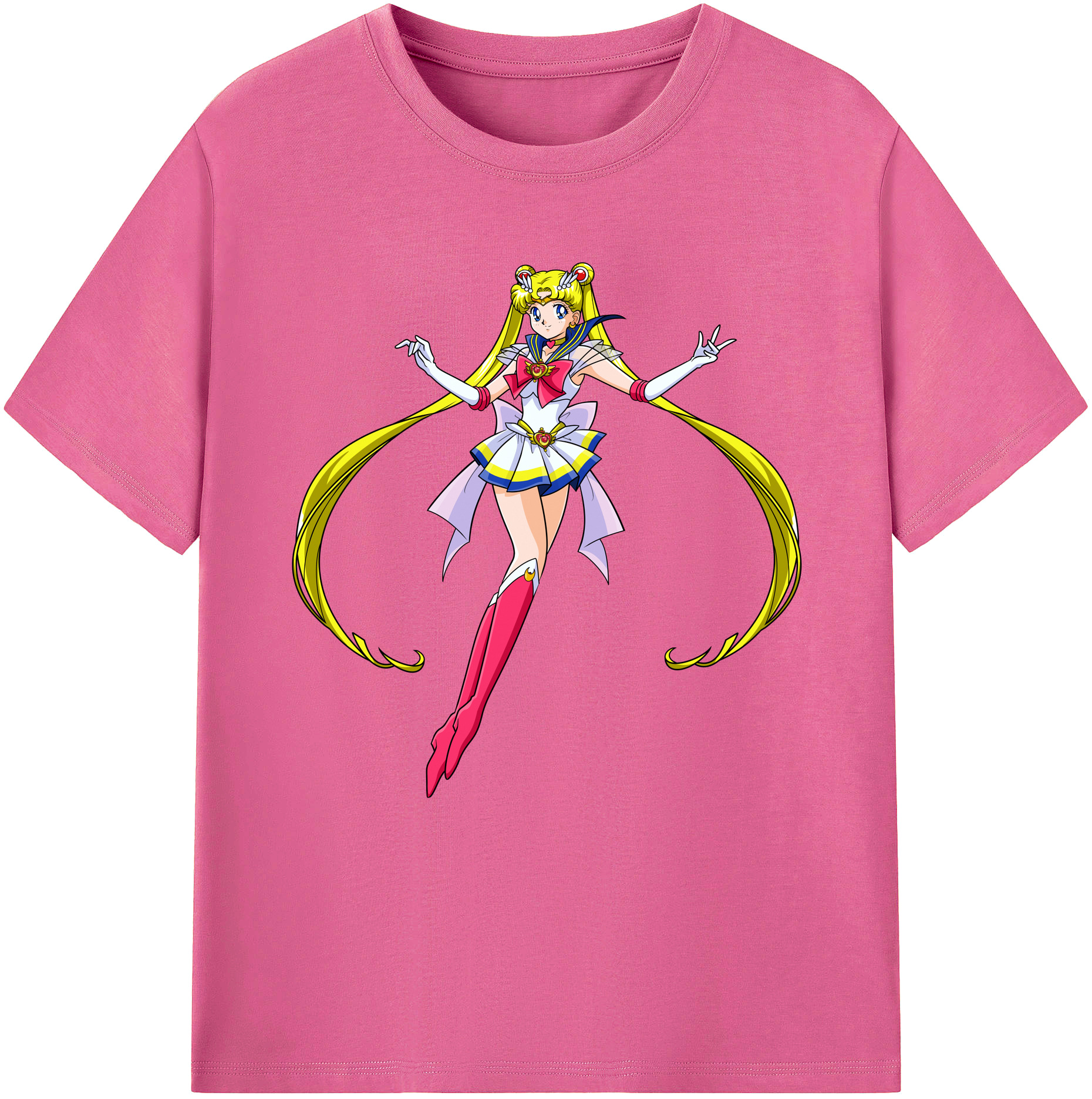 （画像用） 美少女戦士セーラームーン 月野 うさぎ つきの うさぎ Sailor Moon Tsukino Usagi レディースカジュアルプリントTシャツ（綿100％）