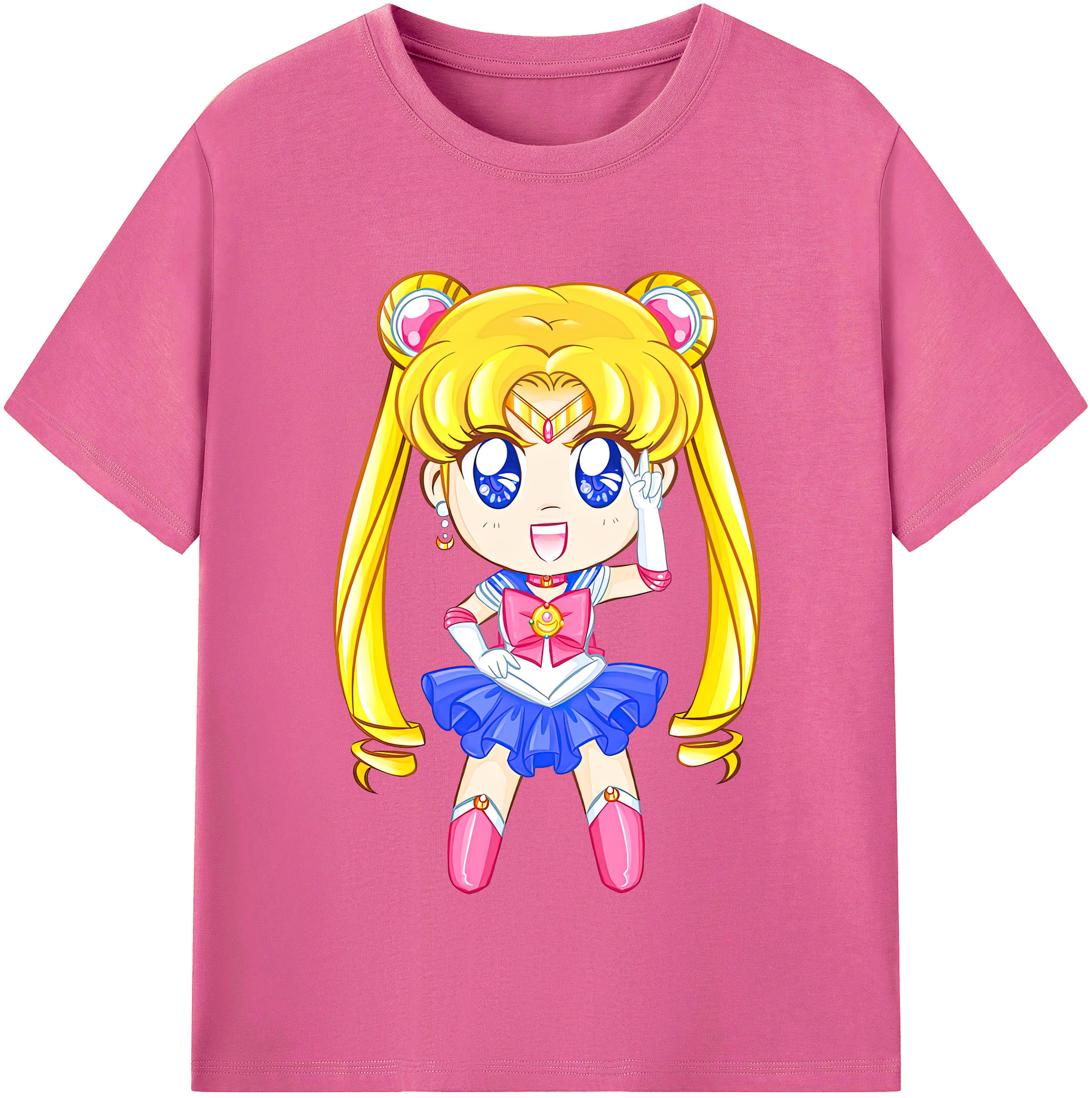 （画像用） 美少女戦士セーラームーン 月野 うさぎ つきの うさぎ Sailor Moon Tsukino Usagi レディースカジュアルプリントTシャツ（綿100％）