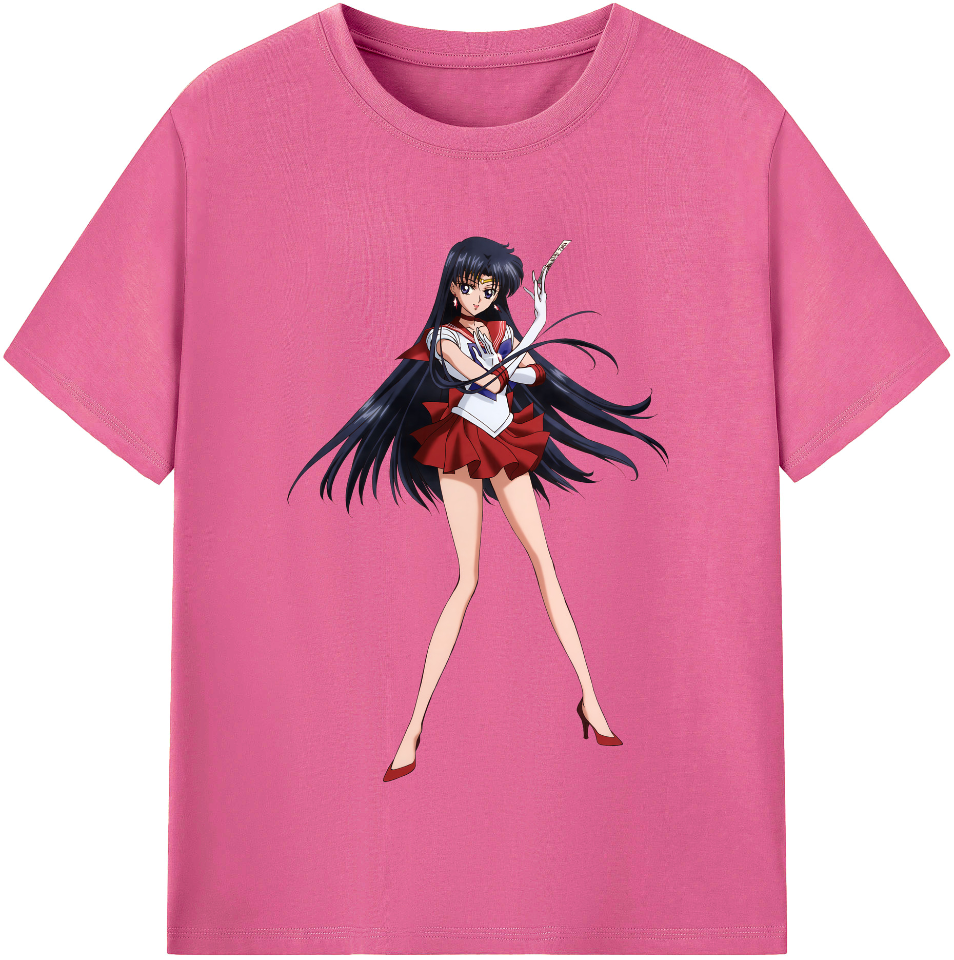 （画像用） 美少女戦士セーラームーン 火野レイ ひの レイ Sailor Moon Hino Rei （セーラーマーズ,Sailor Mars） レディースカジュアルプリントTシャツ（綿100％）