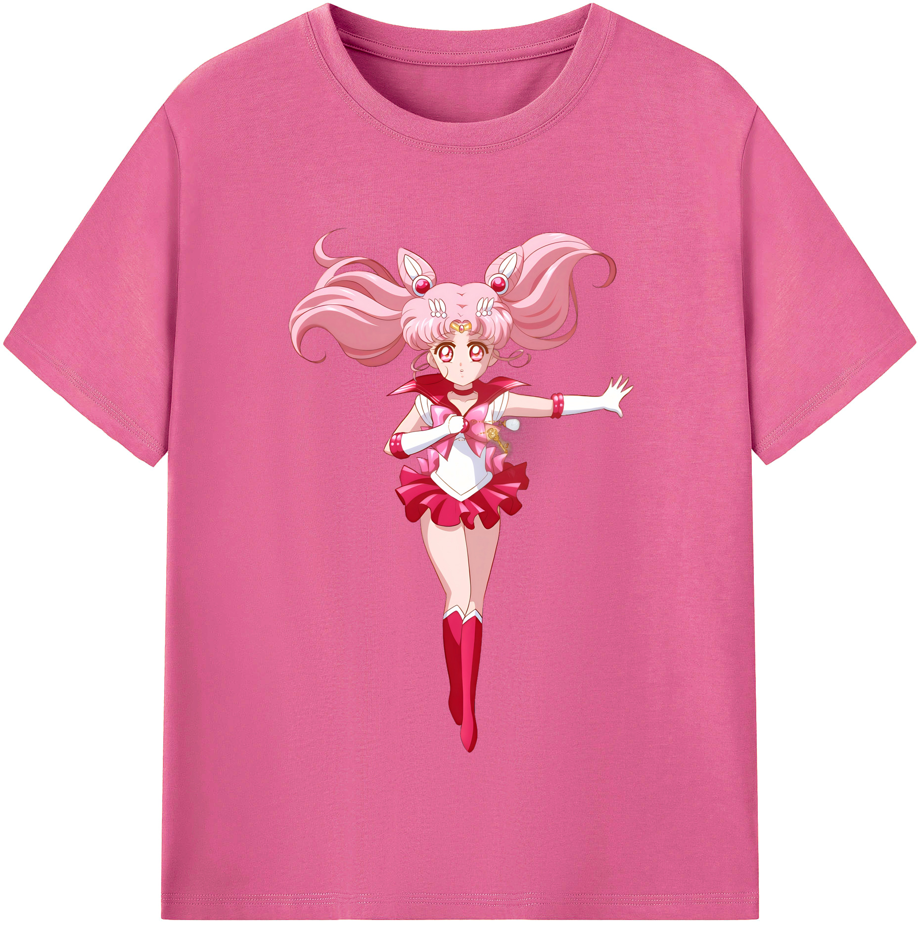 （画像用） 美少女戦士セーラームーン ちびうさ Sailor Moon Chibiusa Tsukino Usagi Small Lady Serenity レディースカジュアルプリントTシャツ（綿100％）