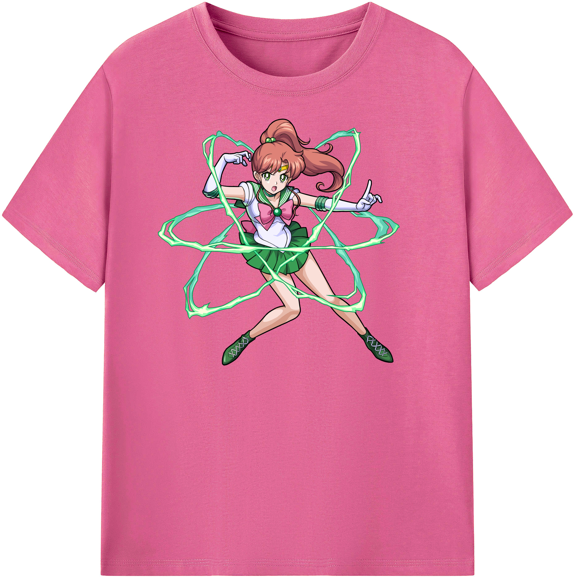 （画像用） 美少女戦士セーラームーン 木野 まこと きの まこと Sailor Moon Kino Makoto （セーラージュピター；Sailor Jupiter） レディースカジュアルプリントTシャツ（綿100％）
