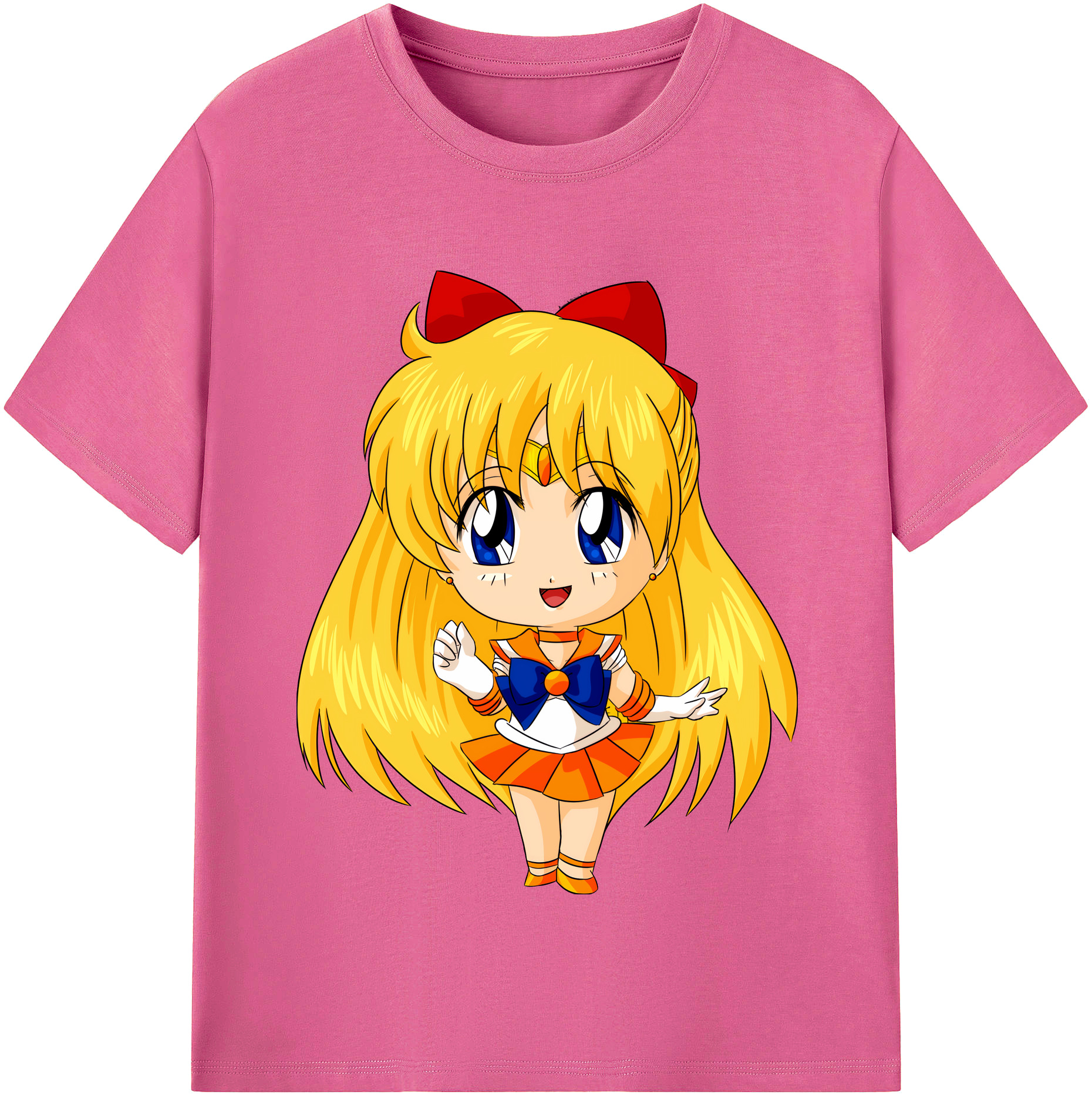 （画像用） 美少女戦士セーラームーン 愛野 美奈子 あいの みなこ Sailor Moon Aino Minako レディースカジュアルプリントTシャツ（綿100％）