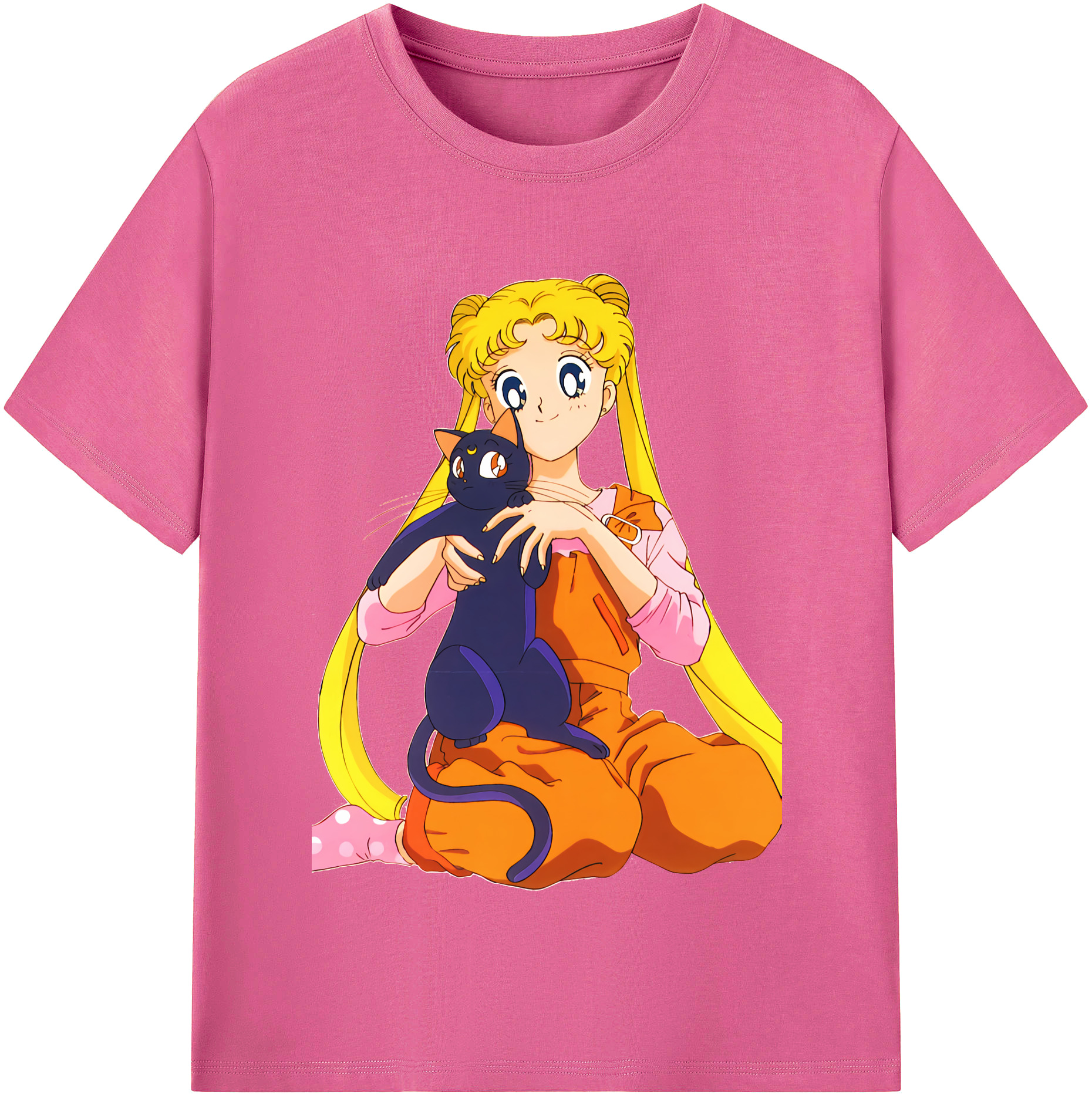 （画像用） 美少女戦士セーラームーン 愛野 美奈子 あいの みなこ Sailor Moon Aino Minako レディースカジュアルプリントTシャツ（綿100％）