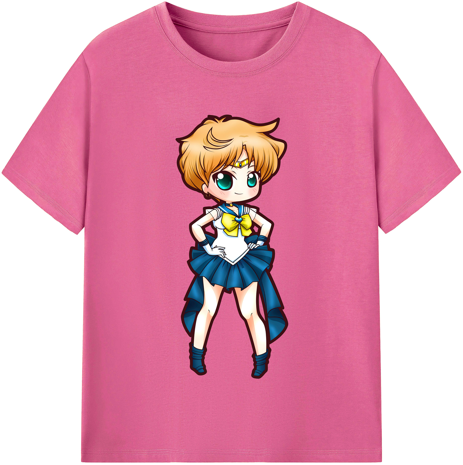 （画像用） 美少女戦士セーラームーン 天王はるか Sailor Moon Tenoh Haruka レディースカジュアルプリントTシャツ（綿100％）