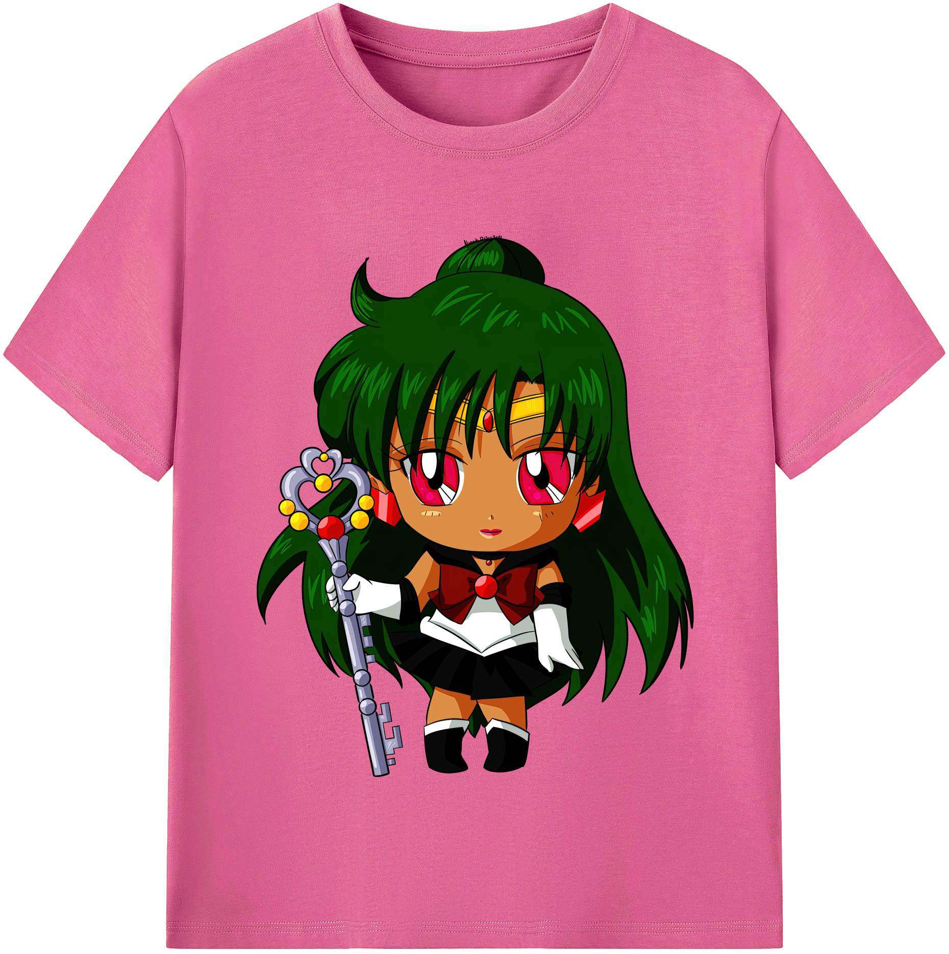 （画像用） 美少女戦士セーラームーン 冥王せつな Sailor Moon Meiou Setsuna レディースカジュアルプリントTシャツ（綿100％）