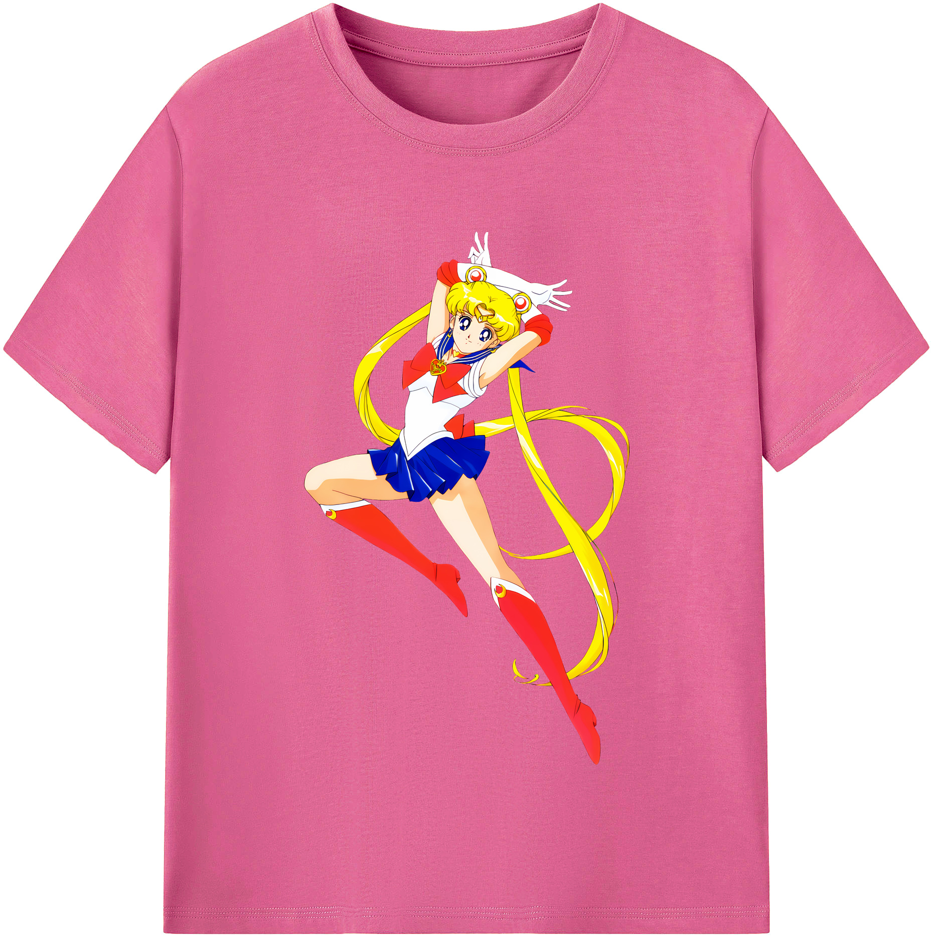 （画像用） 美少女戦士セーラームーン 月野 うさぎ つきの うさぎ Sailor Moon Tsukino Usagi レディースカジュアルプリントTシャツ（綿100％）