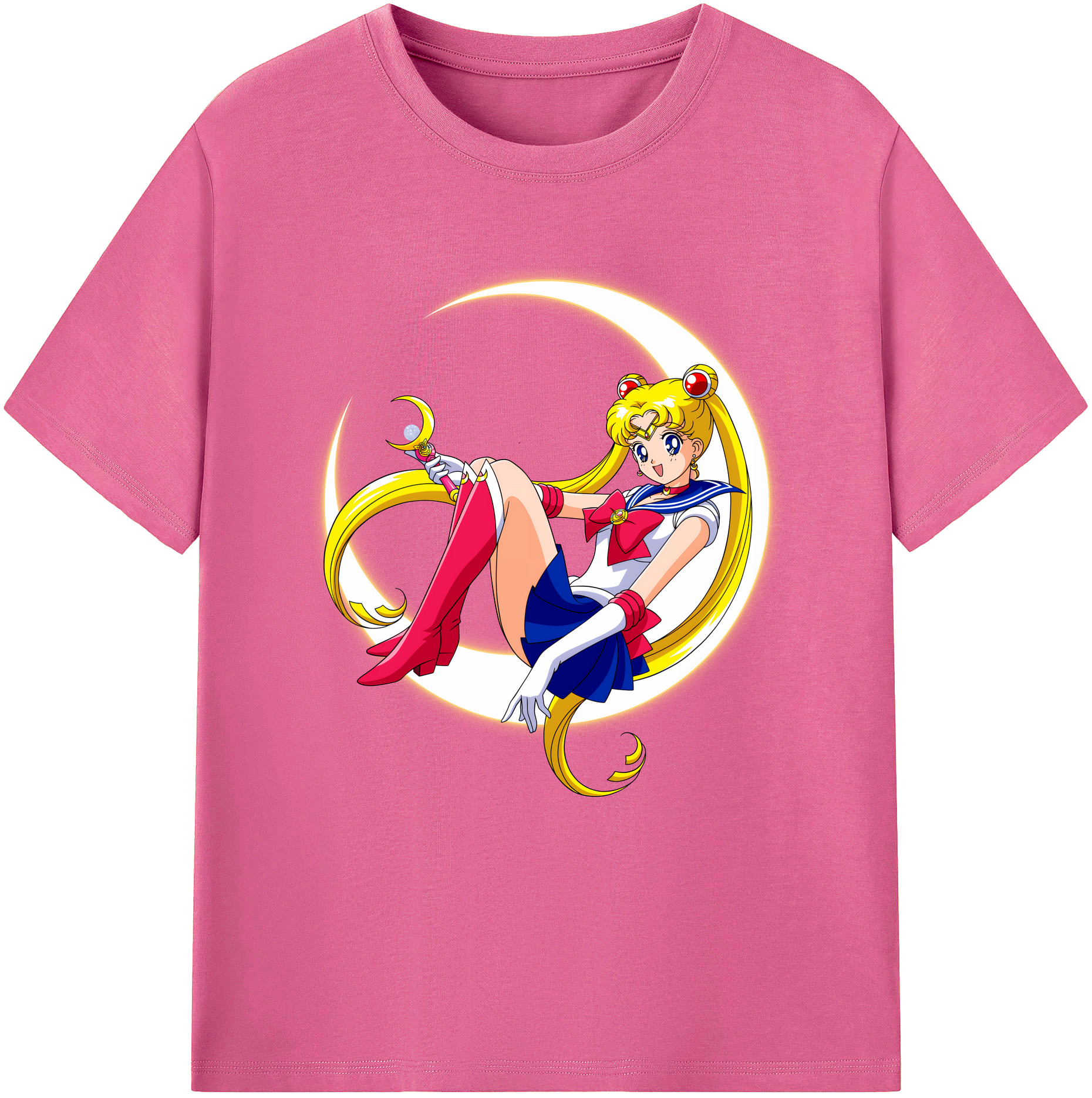 （画像用） 美少女戦士セーラームーン 月野 うさぎ つきの うさぎ Sailor Moon Tsukino Usagi レディースカジュアルプリントTシャツ（綿100％）