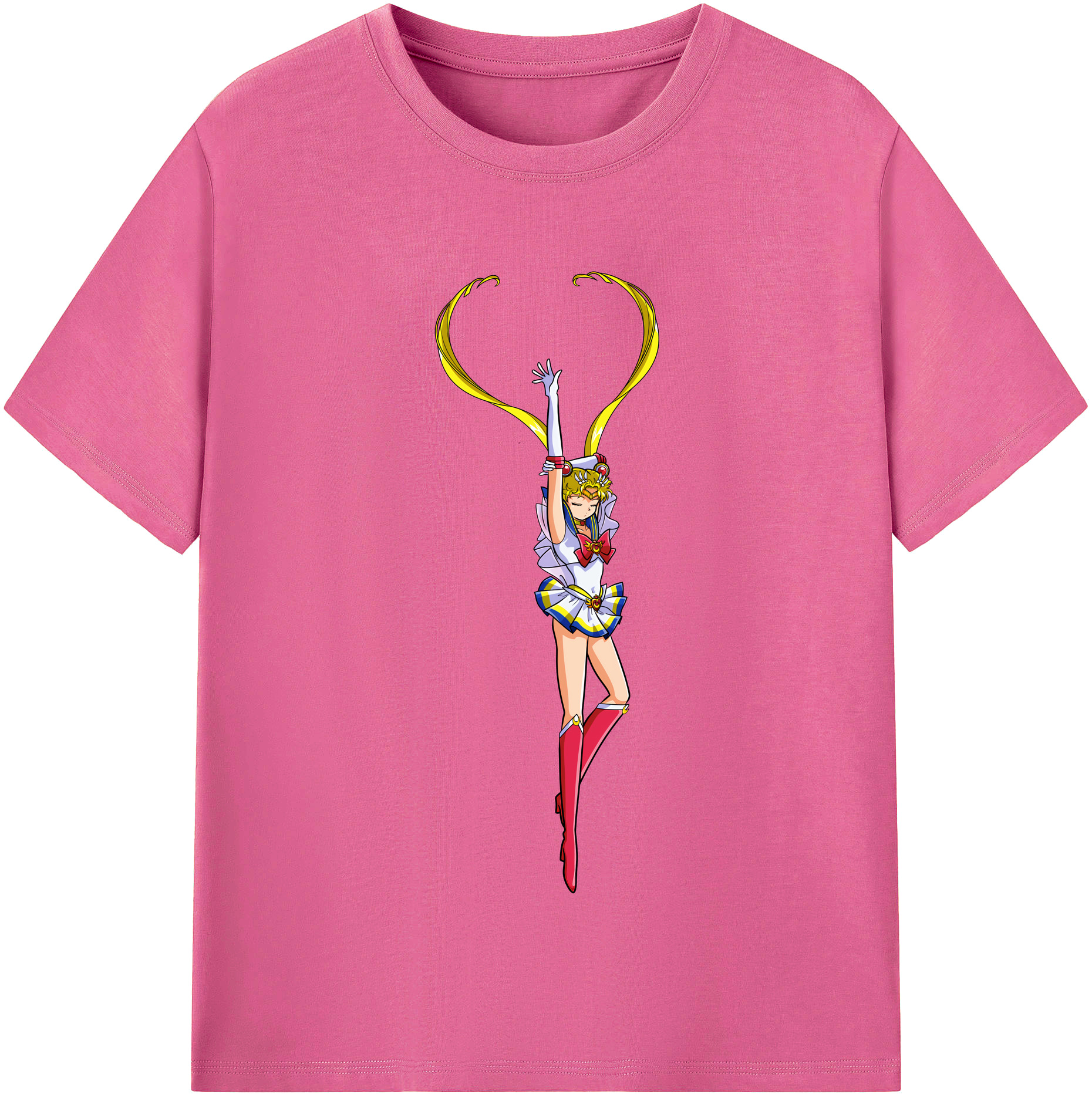 （画像用） 美少女戦士セーラームーン 月野 うさぎ つきの うさぎ Sailor Moon Tsukino Usagi レディースカジュアルプリントTシャツ（綿100％）