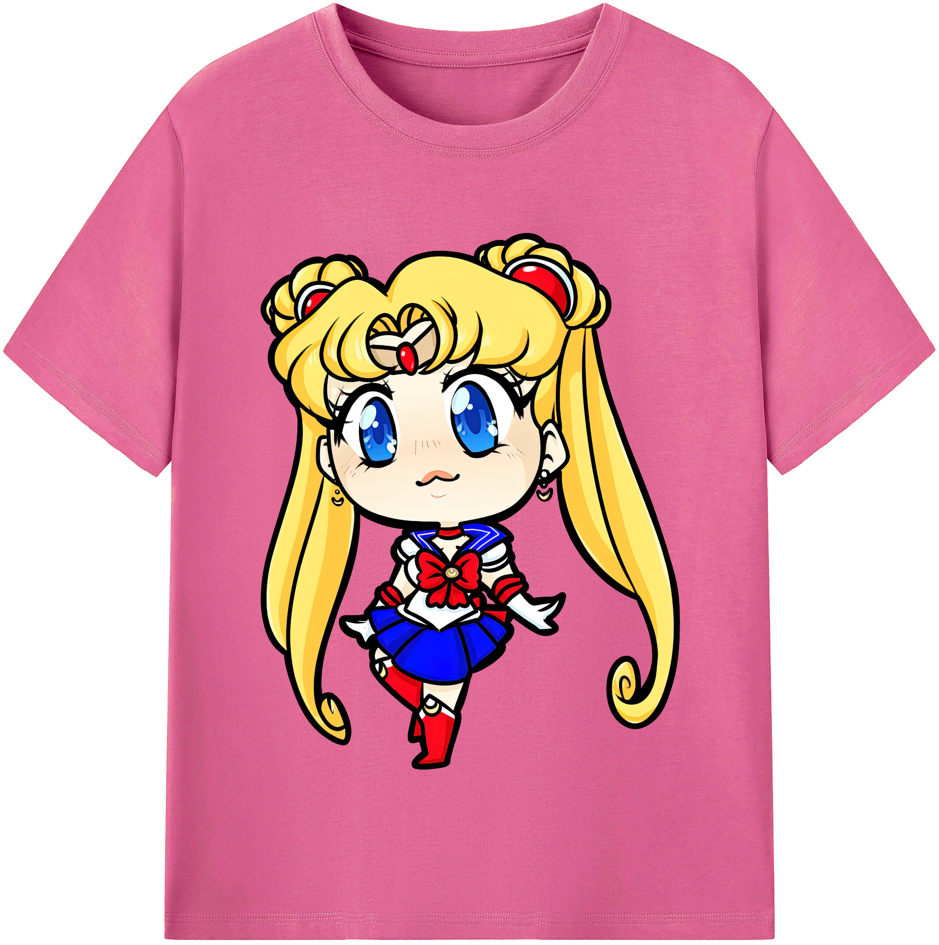 （画像用） 美少女戦士セーラームーン 月野 うさぎ つきの うさぎ Sailor Moon Tsukino Usagi レディースカジュアルプリントTシャツ（綿100％）