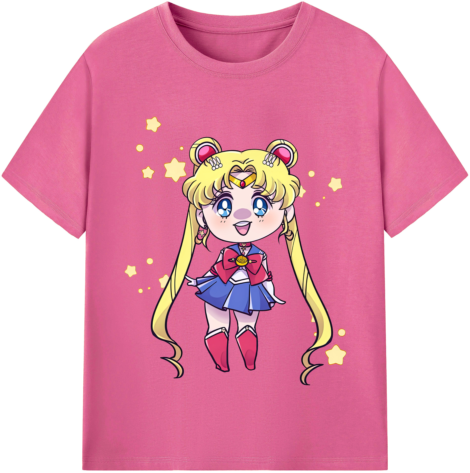 （画像用） 美少女戦士セーラームーン 月野 うさぎ つきの うさぎ Sailor Moon Tsukino Usagi レディースカジュアルプリントTシャツ（綿100％）