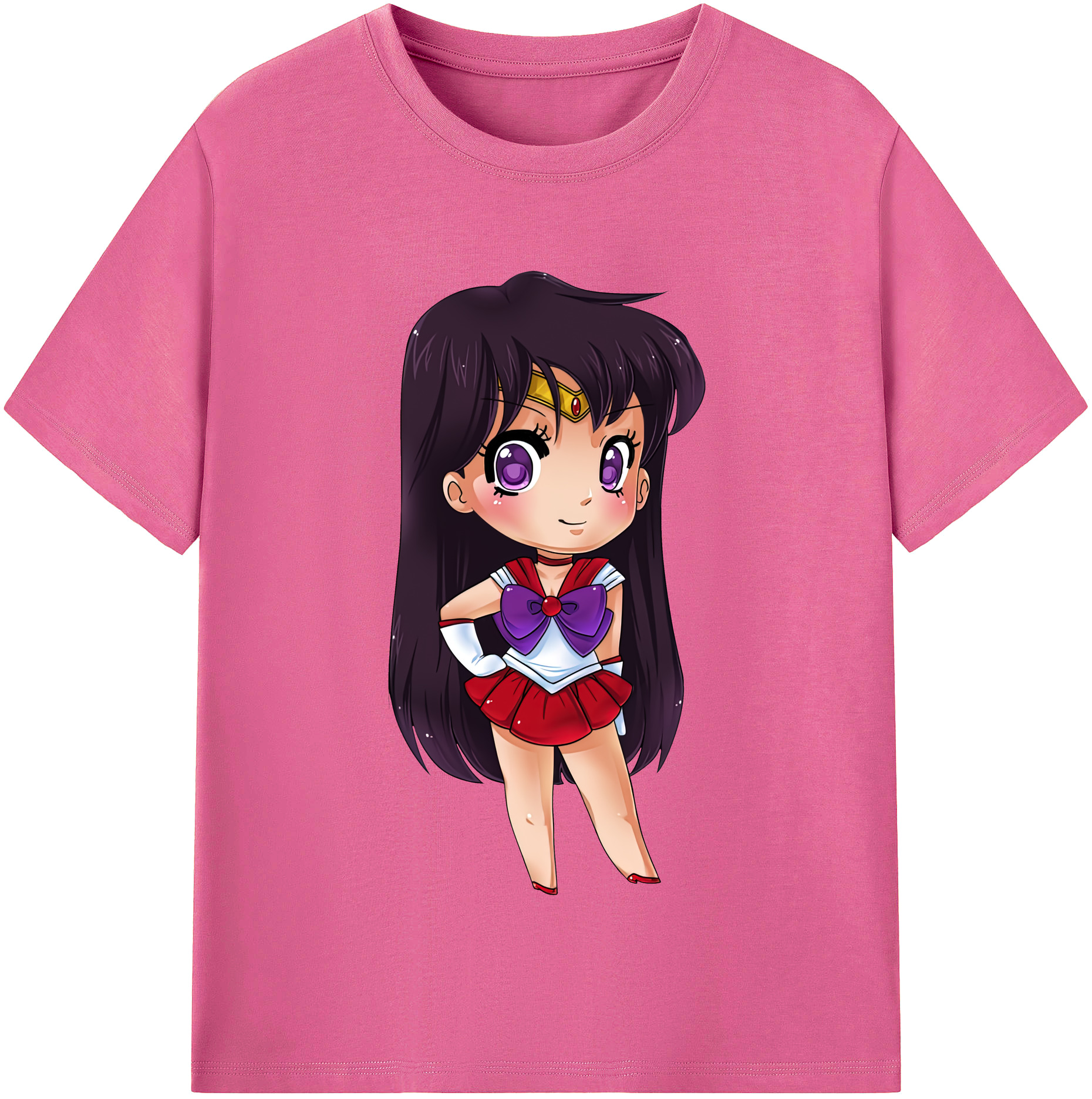 （画像用） 美少女戦士セーラームーン 火野レイ ひの レイ Sailor Moon Hino Rei （セーラーマーズ,Sailor Mars） レディースカジュアルプリントTシャツ（綿100％）