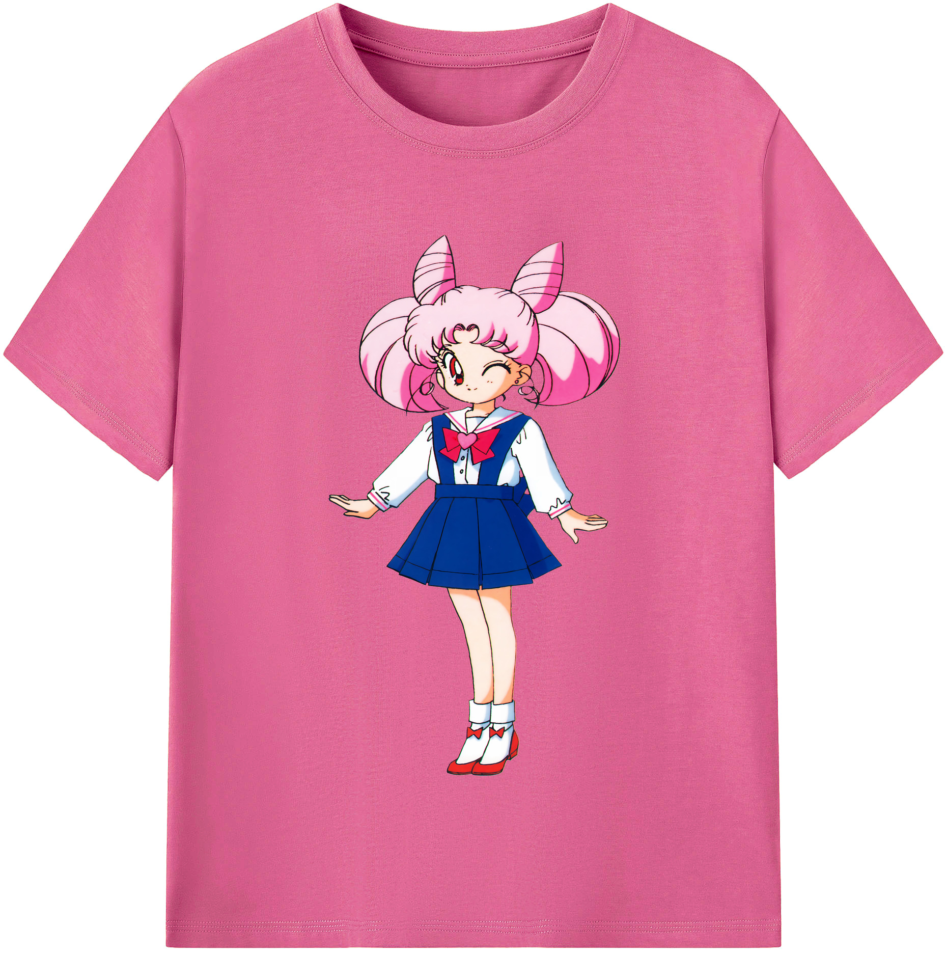 （画像用） 美少女戦士セーラームーン ちびうさ Sailor Moon Chibiusa Tsukino Usagi Small Lady Serenity レディースカジュアルプリントTシャツ（綿100％）