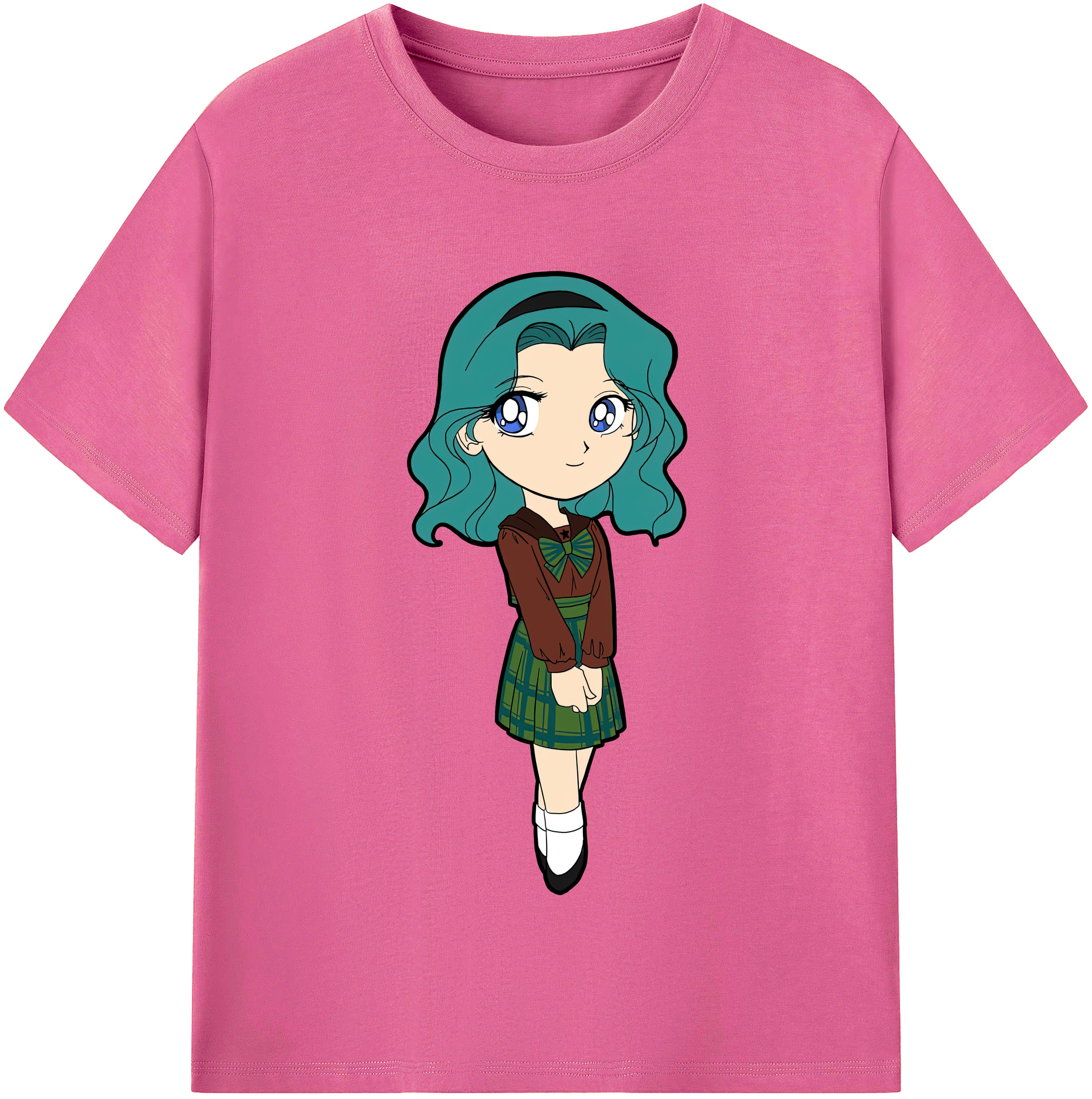 （画像用） 美少女戦士セーラームーン 海王 みちる（かいおう みちる） Sailor Moon Kaiou Michiru レディースカジュアルプリントTシャツ（綿100％）