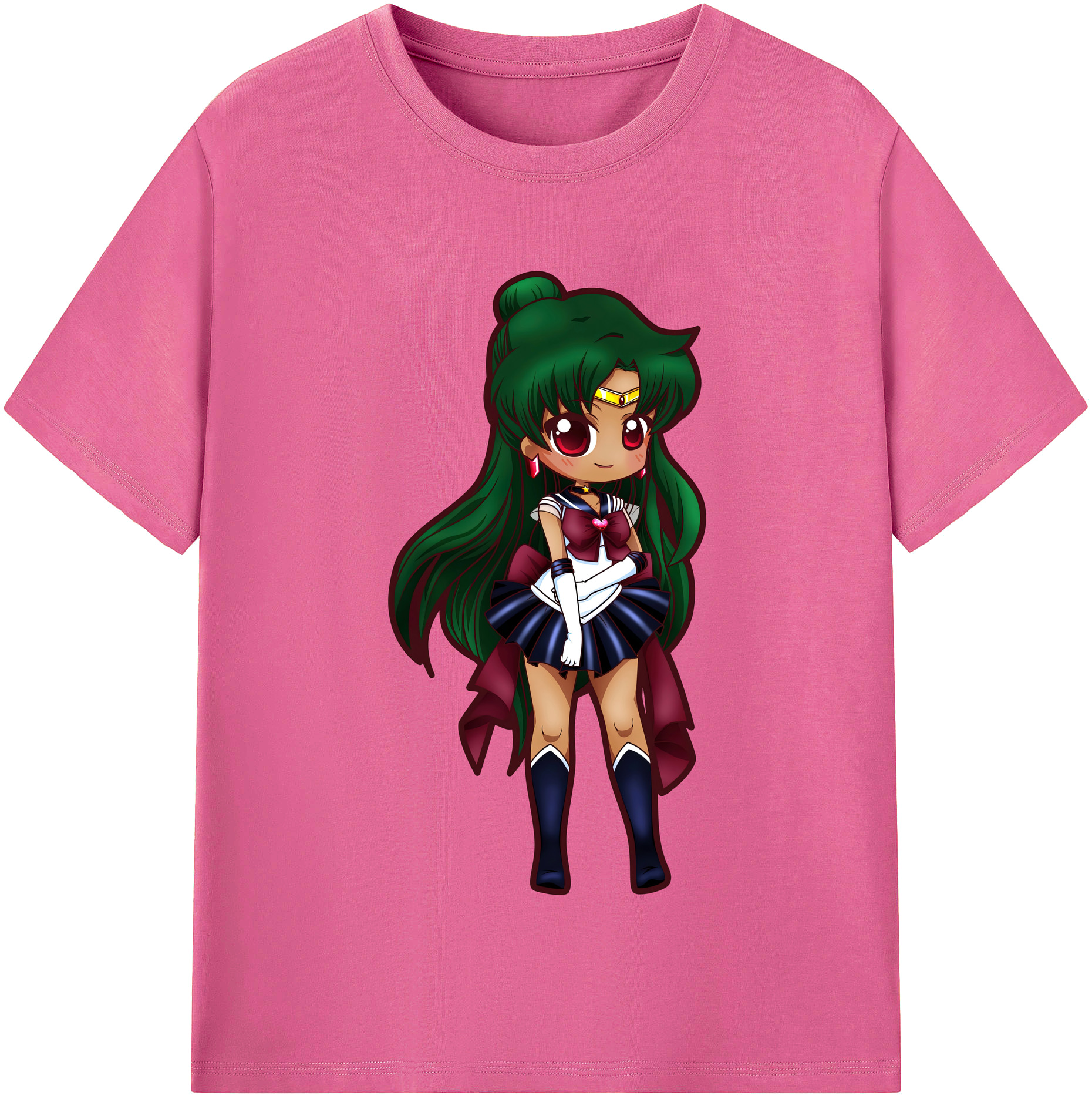 （画像用） 美少女戦士セーラームーン 冥王せつな Sailor Moon Meiou Setsuna レディースカジュアルプリントTシャツ（綿100％）