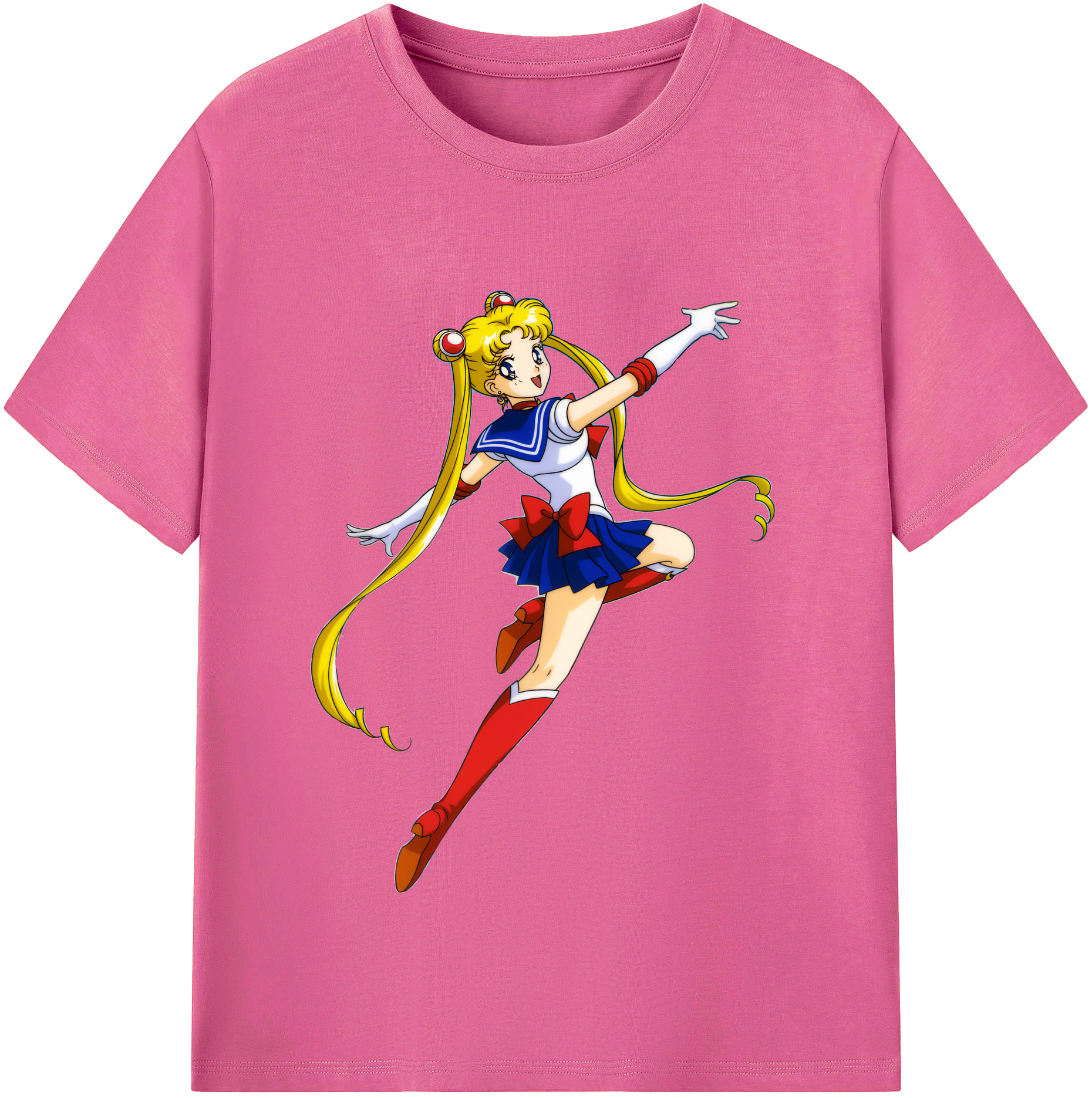 （画像用） 美少女戦士セーラームーン 月野 うさぎ つきの うさぎ Sailor Moon Tsukino Usagi レディースカジュアルプリントTシャツ（綿100％）