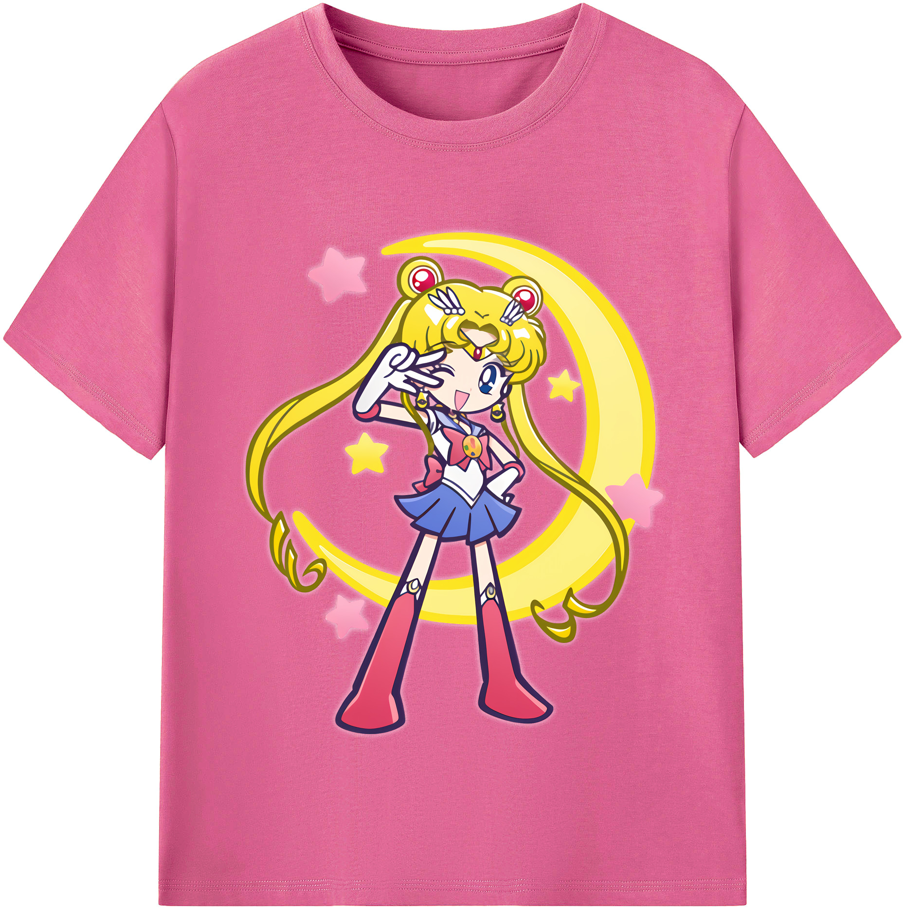 （画像用） 美少女戦士セーラームーン 月野 うさぎ つきの うさぎ Sailor Moon Tsukino Usagi レディースカジュアルプリントTシャツ（綿100％）