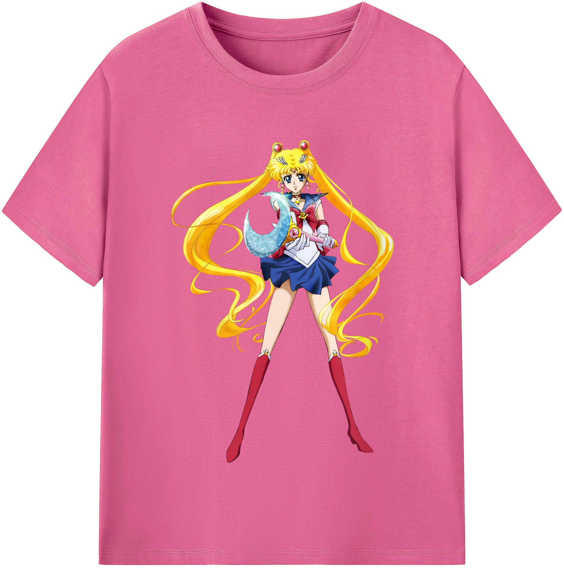 （画像用） 美少女戦士セーラームーン 月野 うさぎ つきの うさぎ Sailor Moon Tsukino Usagi レディースカジュアルプリントTシャツ（綿100％）