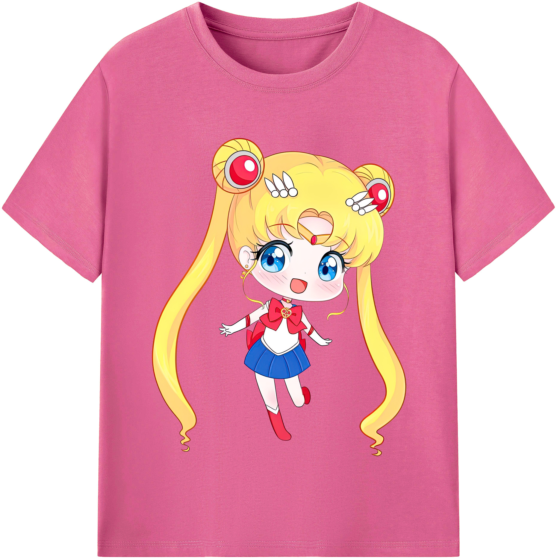 （画像用） 美少女戦士セーラームーン 月野 うさぎ つきの うさぎ Sailor Moon Tsukino Usagi レディースカジュアルプリントTシャツ（綿100％）
