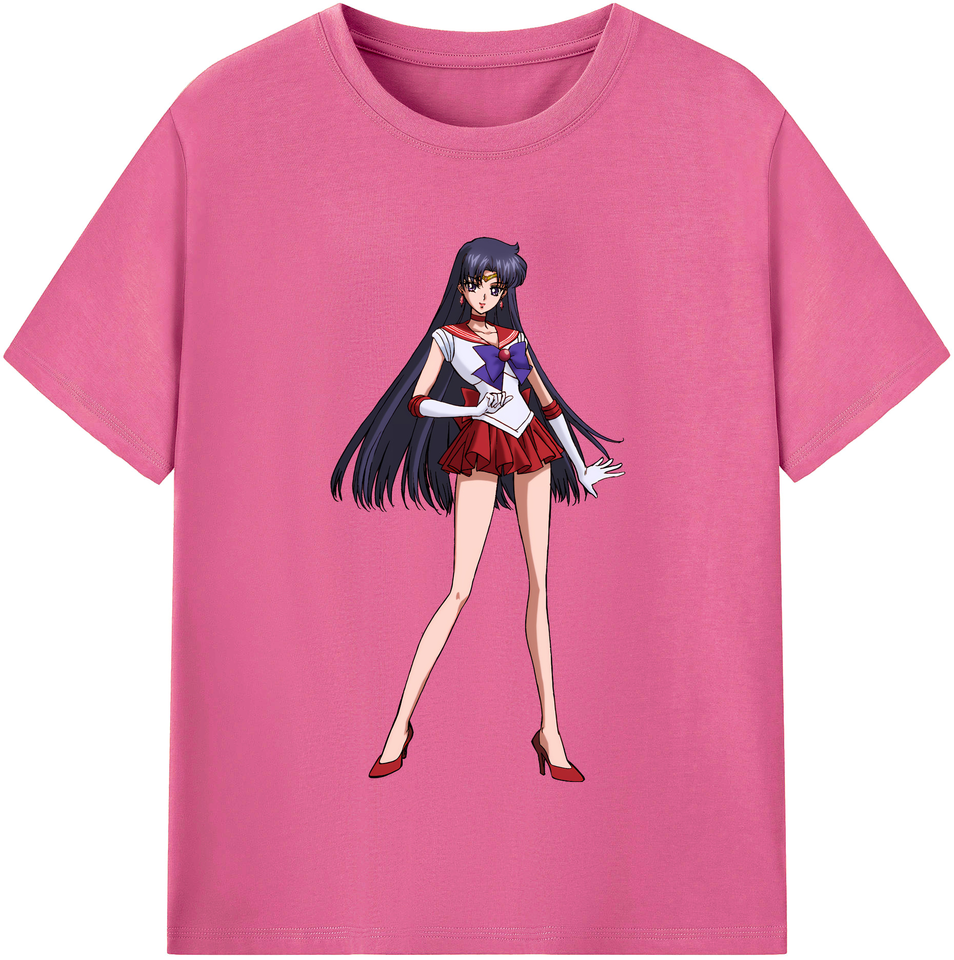 （画像用） 美少女戦士セーラームーン 火野レイ ひの レイ Sailor Moon Hino Rei （セーラーマーズ,Sailor Mars） レディースカジュアルプリントTシャツ（綿100％）