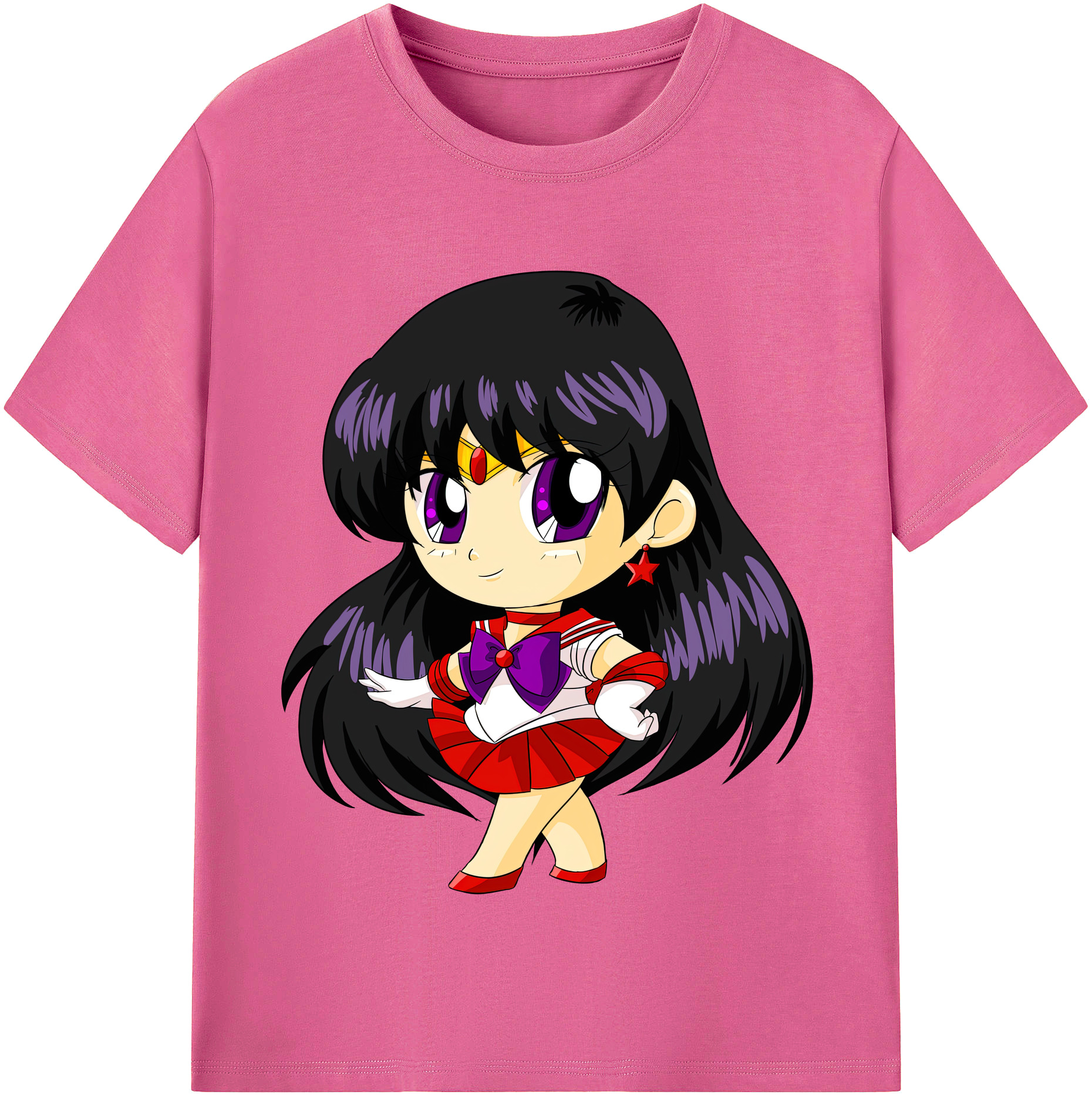 （画像用） 美少女戦士セーラームーン 火野レイ ひの レイ Sailor Moon Hino Rei （セーラーマーズ,Sailor Mars） レディースカジュアルプリントTシャツ（綿100％）