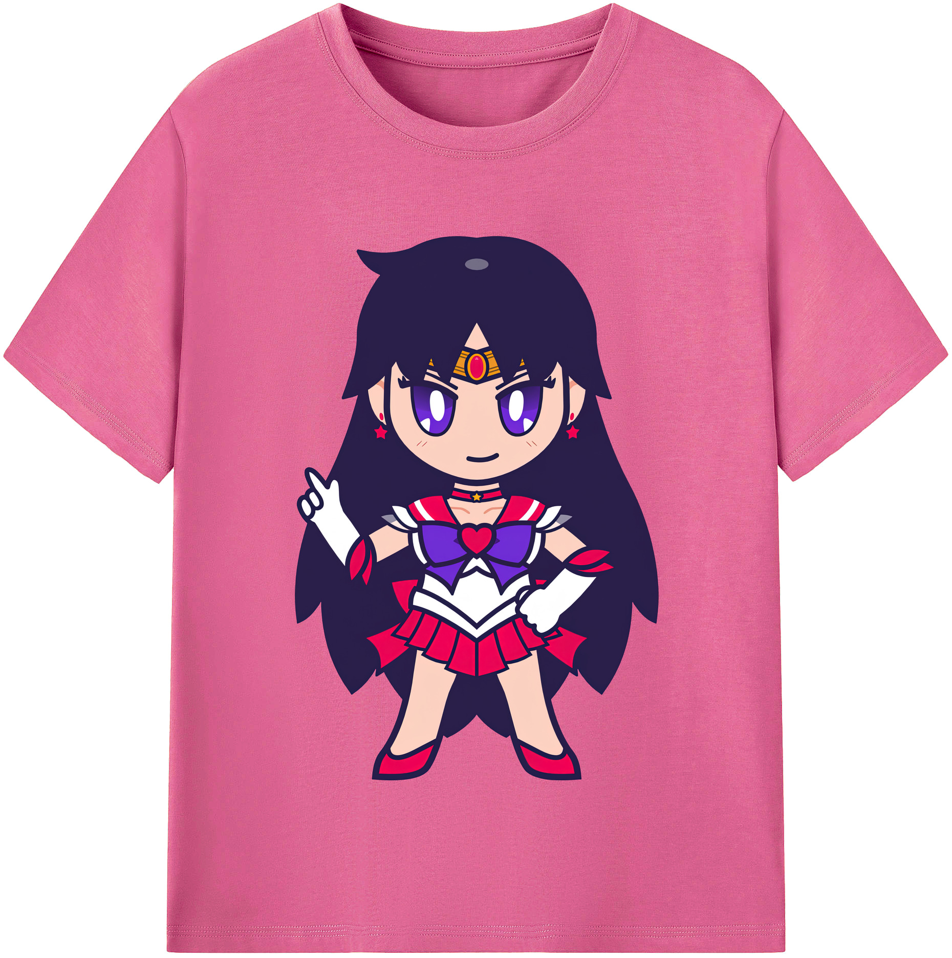 （画像用） 美少女戦士セーラームーン 火野レイ ひの レイ Sailor Moon Hino Rei （セーラーマーズ,Sailor Mars） レディースカジュアルプリントTシャツ（綿100％）