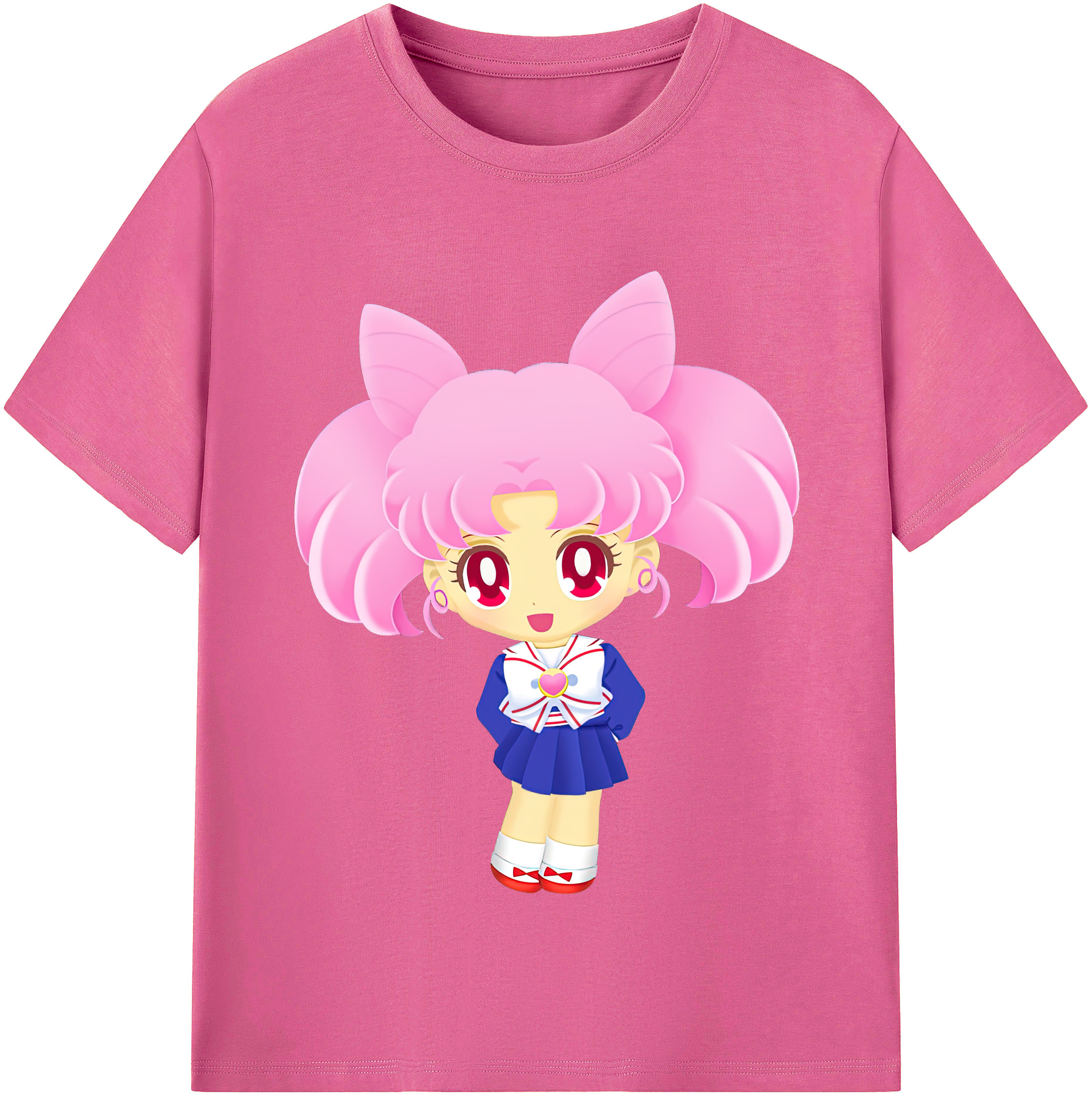 （画像用） 美少女戦士セーラームーン ちびうさ Sailor Moon Chibiusa Tsukino Usagi Small Lady Serenity レディースカジュアルプリントTシャツ（綿100％）
