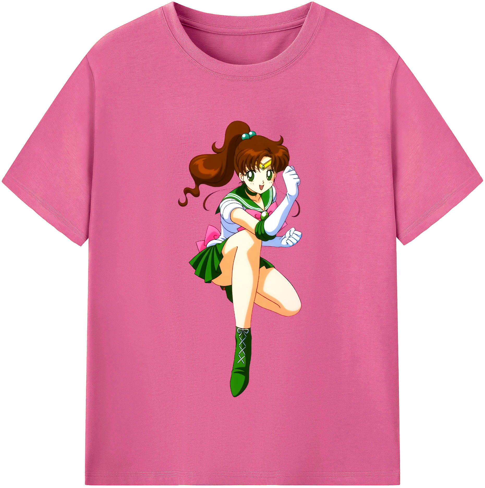 （画像用） 美少女戦士セーラームーン 木野 まこと きの まこと Sailor Moon Kino Makoto （セーラージュピター；Sailor Jupiter） レディースカジュアルプリントTシャツ（綿100％）