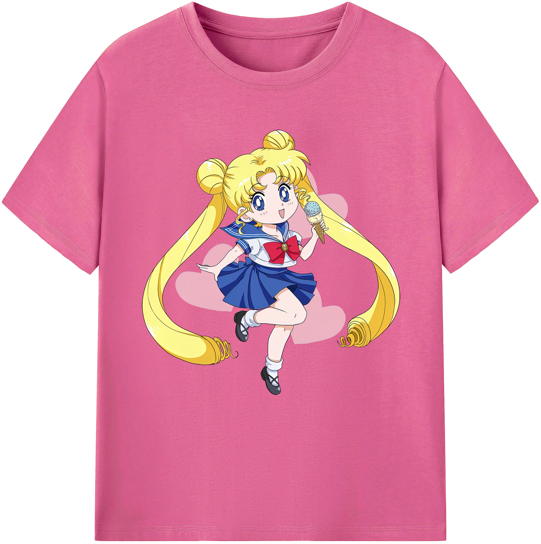 （画像用） 美少女戦士セーラームーン 愛野 美奈子 あいの みなこ Sailor Moon Aino Minako レディースカジュアルプリントTシャツ（綿100％）