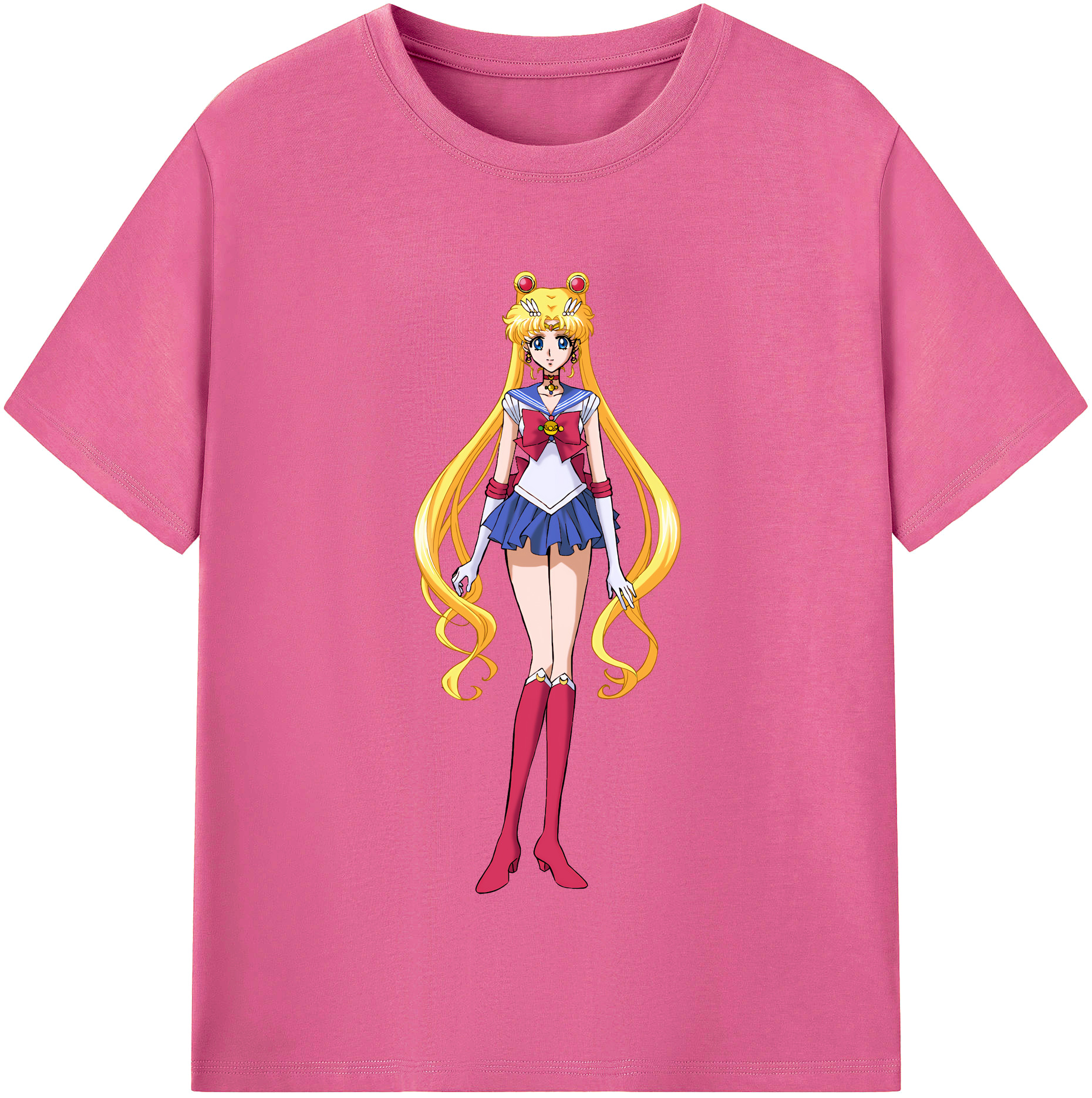 （画像用） 美少女戦士セーラームーン 月野 うさぎ つきの うさぎ Sailor Moon Tsukino Usagi レディースカジュアルプリントTシャツ（綿100％）