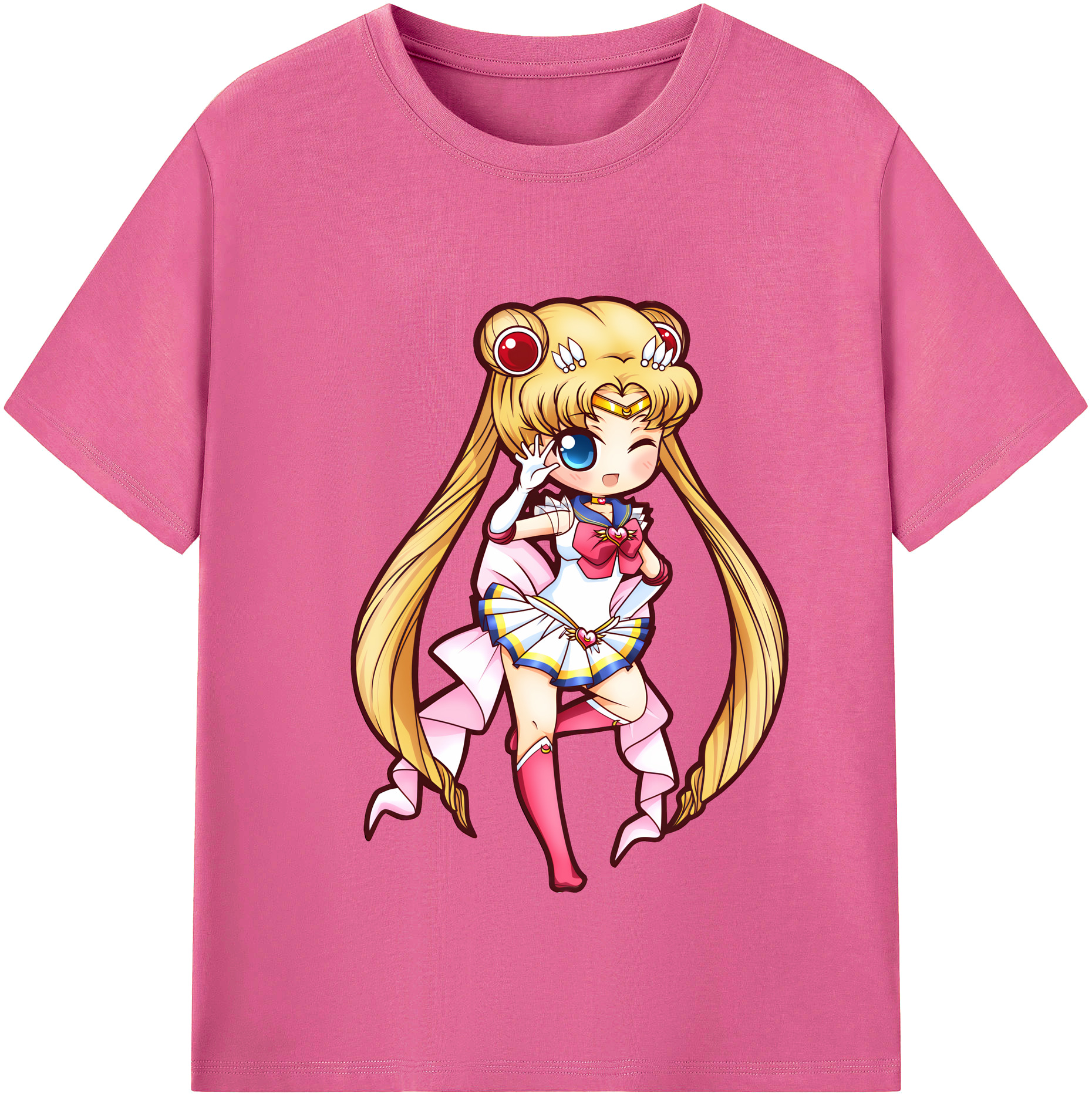 （画像用） 美少女戦士セーラームーン 月野 うさぎ つきの うさぎ Sailor Moon Tsukino Usagi レディースカジュアルプリントTシャツ（綿100％）