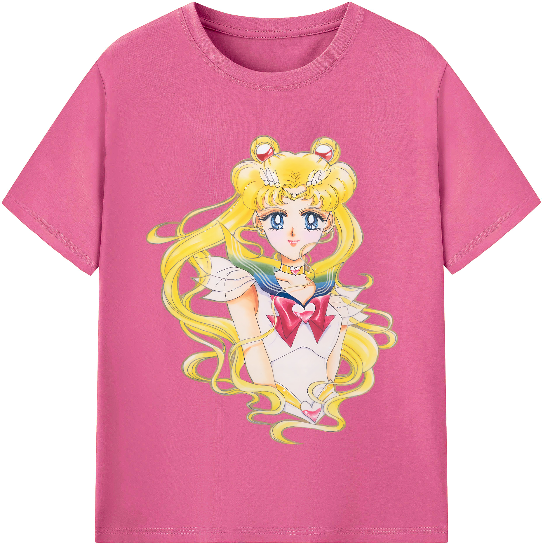 （画像用） 美少女戦士セーラームーン 月野 うさぎ つきの うさぎ Sailor Moon Tsukino Usagi レディースカジュアルプリントTシャツ（綿100％）