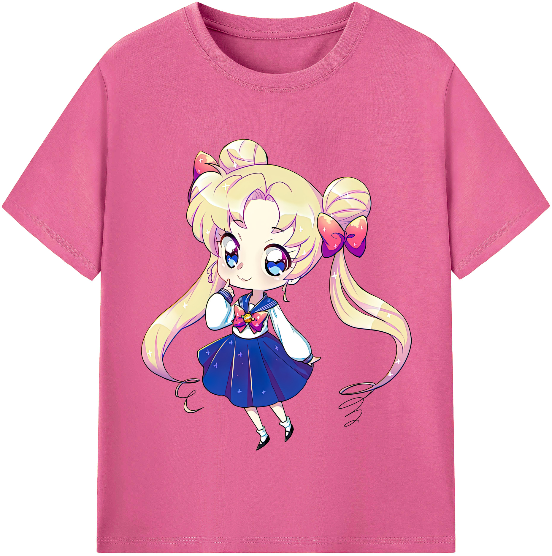 （画像用） 美少女戦士セーラームーン 月野 うさぎ つきの うさぎ Sailor Moon Tsukino Usagi レディースカジュアルプリントTシャツ（綿100％）