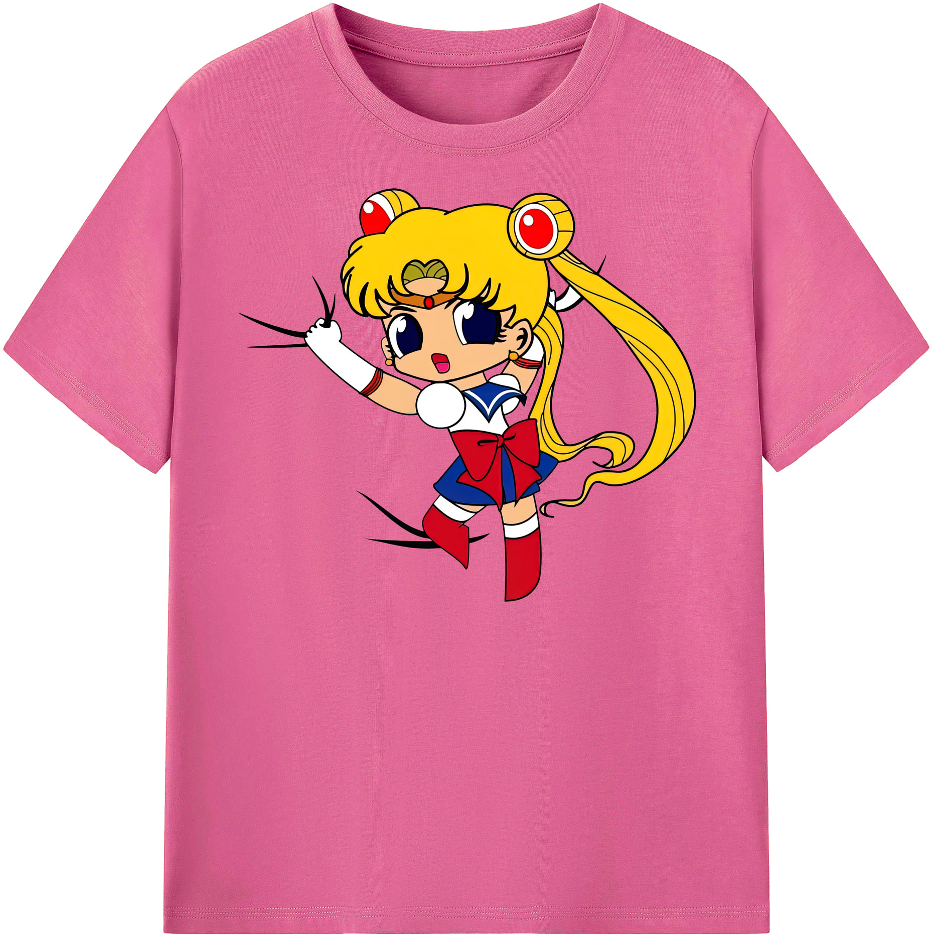 （画像用） 美少女戦士セーラームーン 月野 うさぎ つきの うさぎ Sailor Moon Tsukino Usagi レディースカジュアルプリントTシャツ（綿100％）