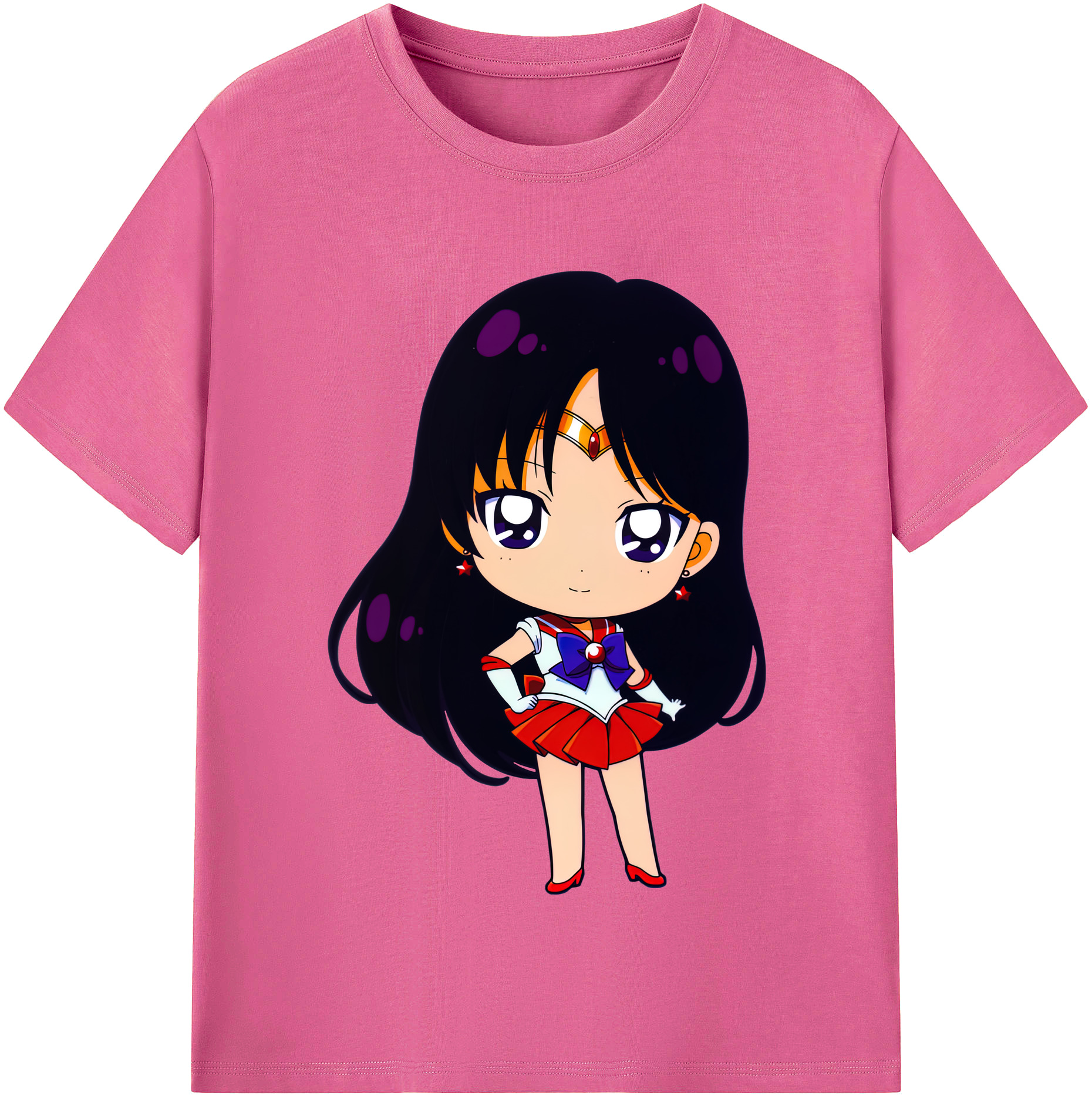 （画像用） 美少女戦士セーラームーン 火野レイ ひの レイ Sailor Moon Hino Rei （セーラーマーズ,Sailor Mars） レディースカジュアルプリントTシャツ（綿100％）