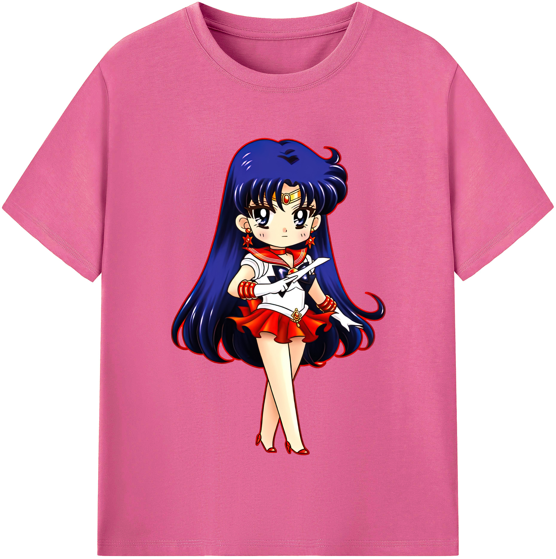 （画像用） 美少女戦士セーラームーン 火野レイ ひの レイ Sailor Moon Hino Rei （セーラーマーズ,Sailor Mars） レディースカジュアルプリントTシャツ（綿100％）