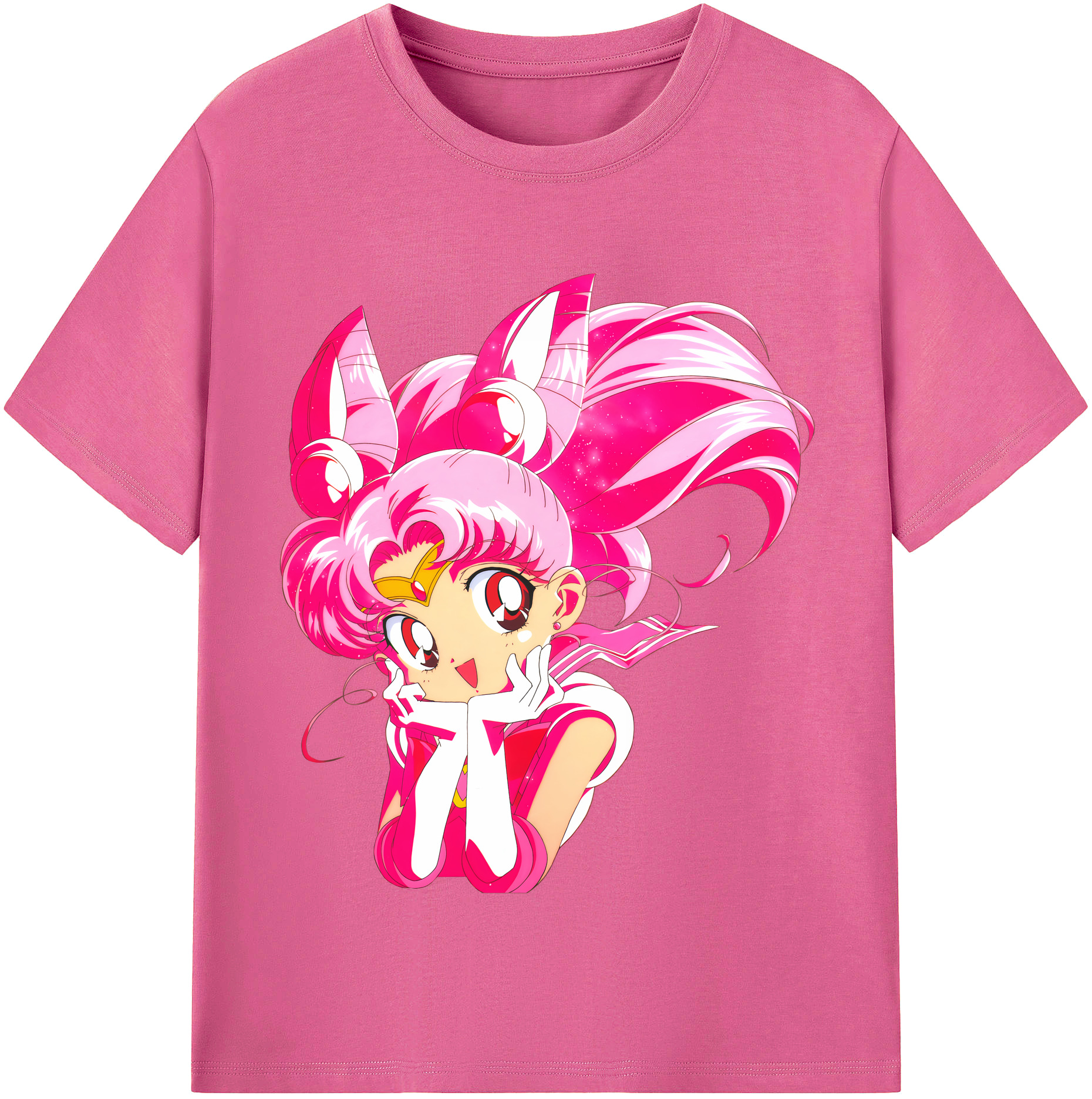 （画像用） 美少女戦士セーラームーン ちびうさ Sailor Moon Chibiusa Tsukino Usagi Small Lady Serenity レディースカジュアルプリントTシャツ（綿100％）
