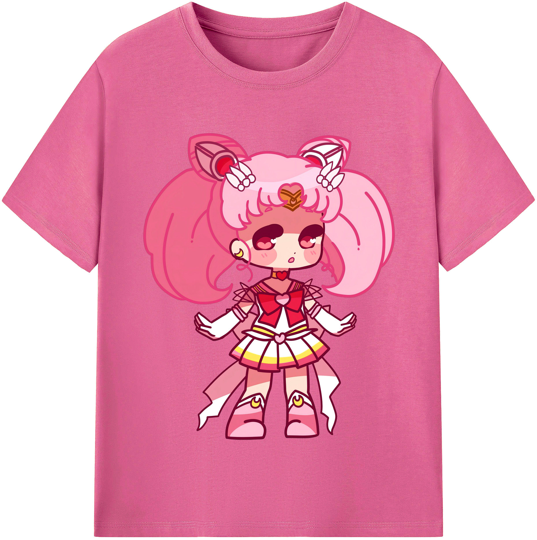 （画像用） 美少女戦士セーラームーン ちびうさ Sailor Moon Chibiusa Tsukino Usagi Small Lady Serenity レディースカジュアルプリントTシャツ（綿100％）