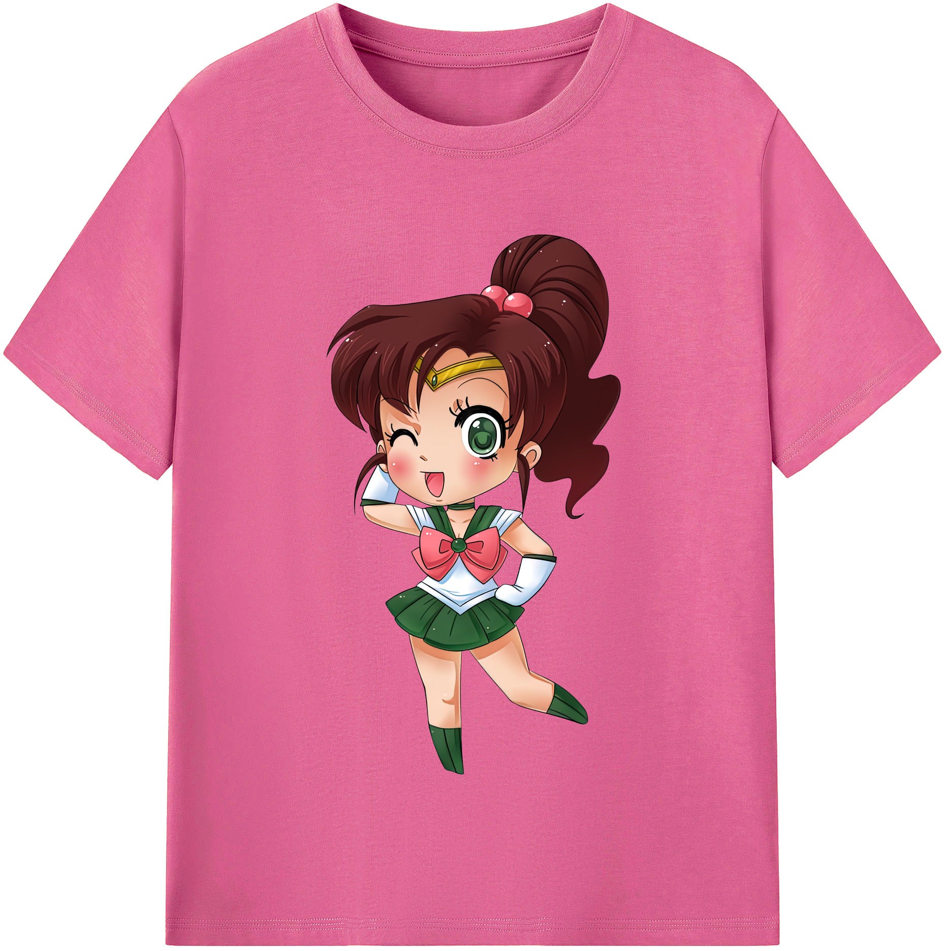 （画像用） 美少女戦士セーラームーン 木野 まこと きの まこと Sailor Moon Kino Makoto （セーラージュピター；Sailor Jupiter） レディースカジュアルプリントTシャツ（綿100％）