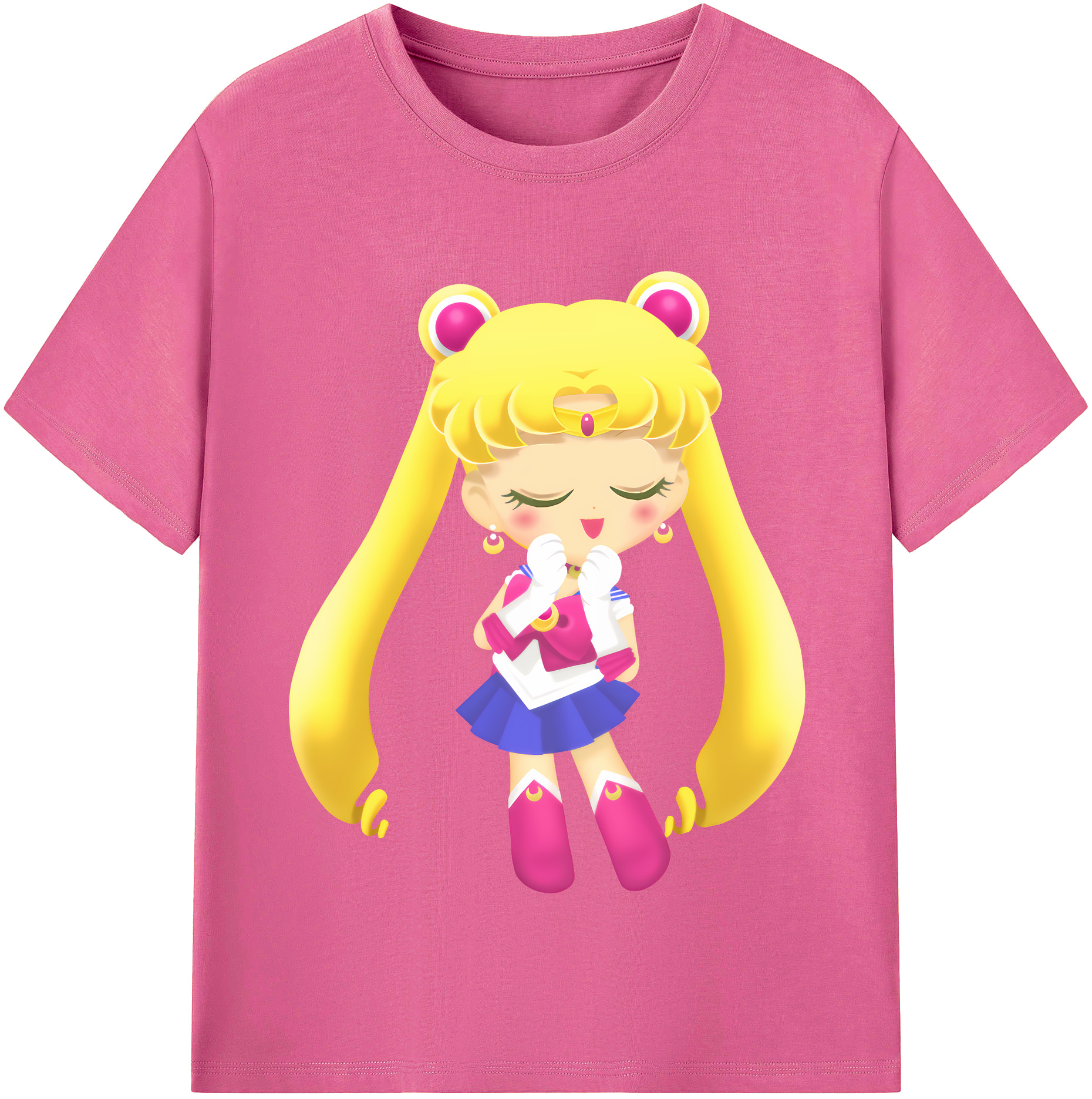 （画像用） 美少女戦士セーラームーン 月野 うさぎ つきの うさぎ Sailor Moon Tsukino Usagi レディースカジュアルプリントTシャツ（綿100％）