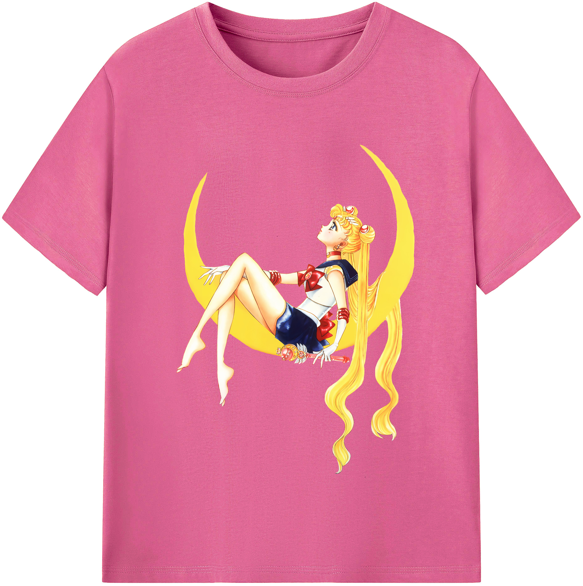 （画像用） 美少女戦士セーラームーン 月野 うさぎ つきの うさぎ Sailor Moon Tsukino Usagi レディースカジュアルプリントTシャツ（綿100％）