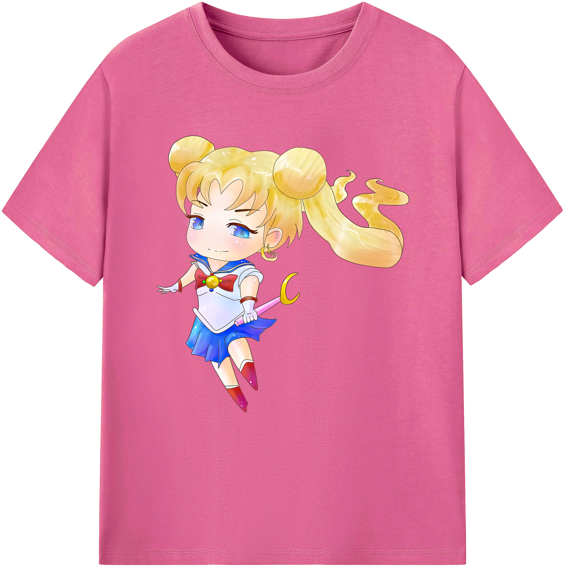 （画像用） 美少女戦士セーラームーン 愛野 美奈子 あいの みなこ Sailor Moon Aino Minako レディースカジュアルプリントTシャツ（綿100％）
