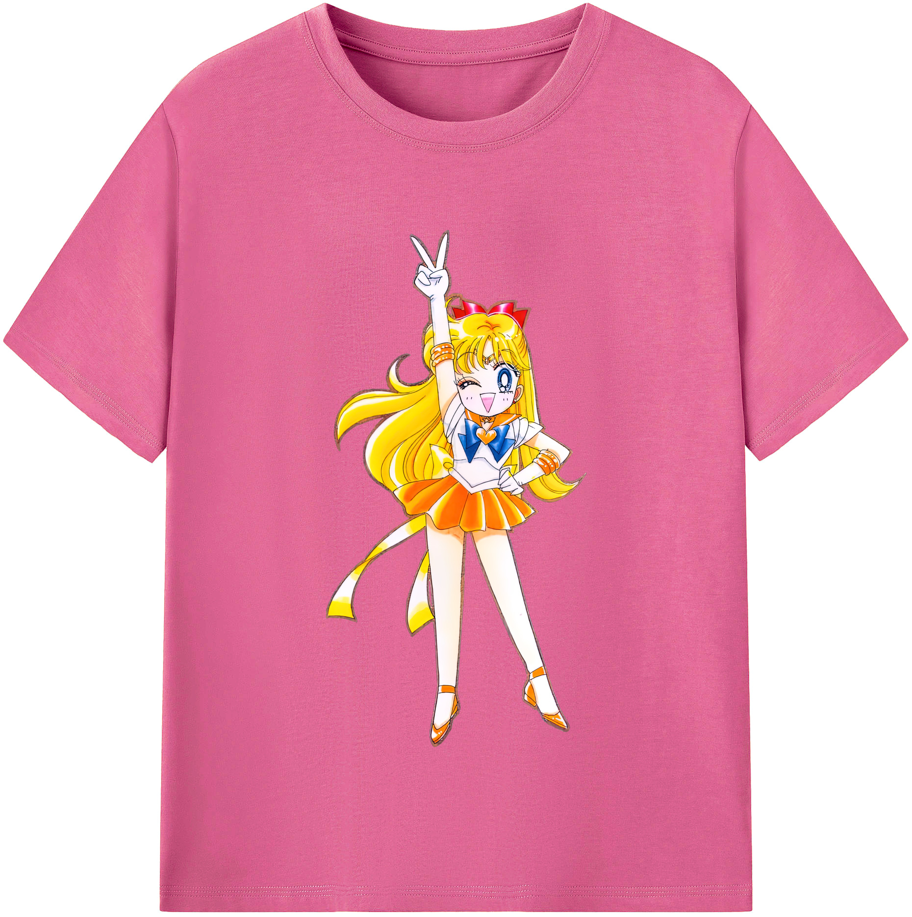 （画像用） 美少女戦士セーラームーン 愛野 美奈子 あいの みなこ Sailor Moon Aino Minako レディースカジュアルプリントTシャツ（綿100％）