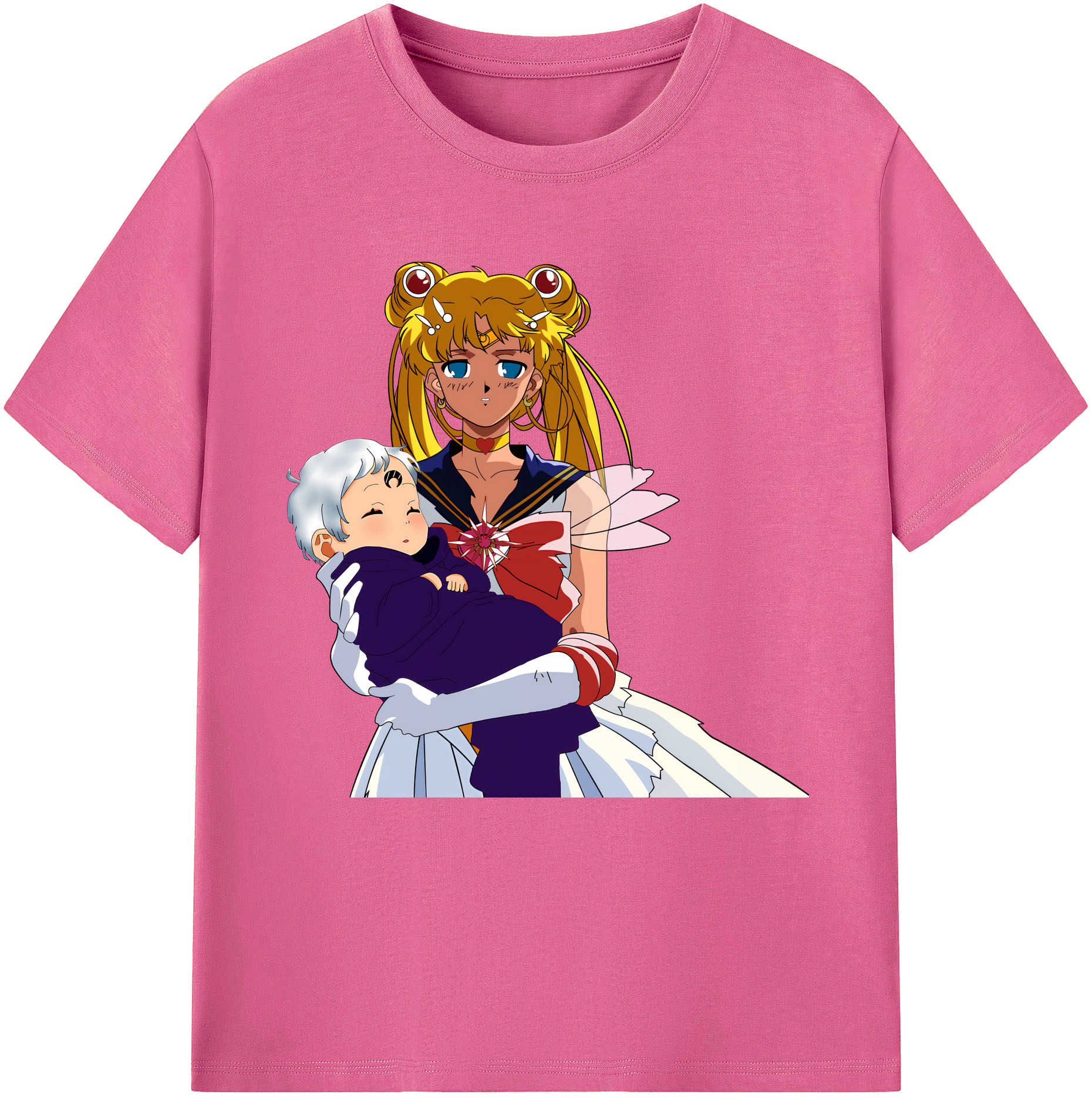 （画像用） 美少女戦士セーラームーン 月野 うさぎ つきの うさぎ Sailor Moon Tsukino Usagi レディースカジュアルプリントTシャツ（綿100％）