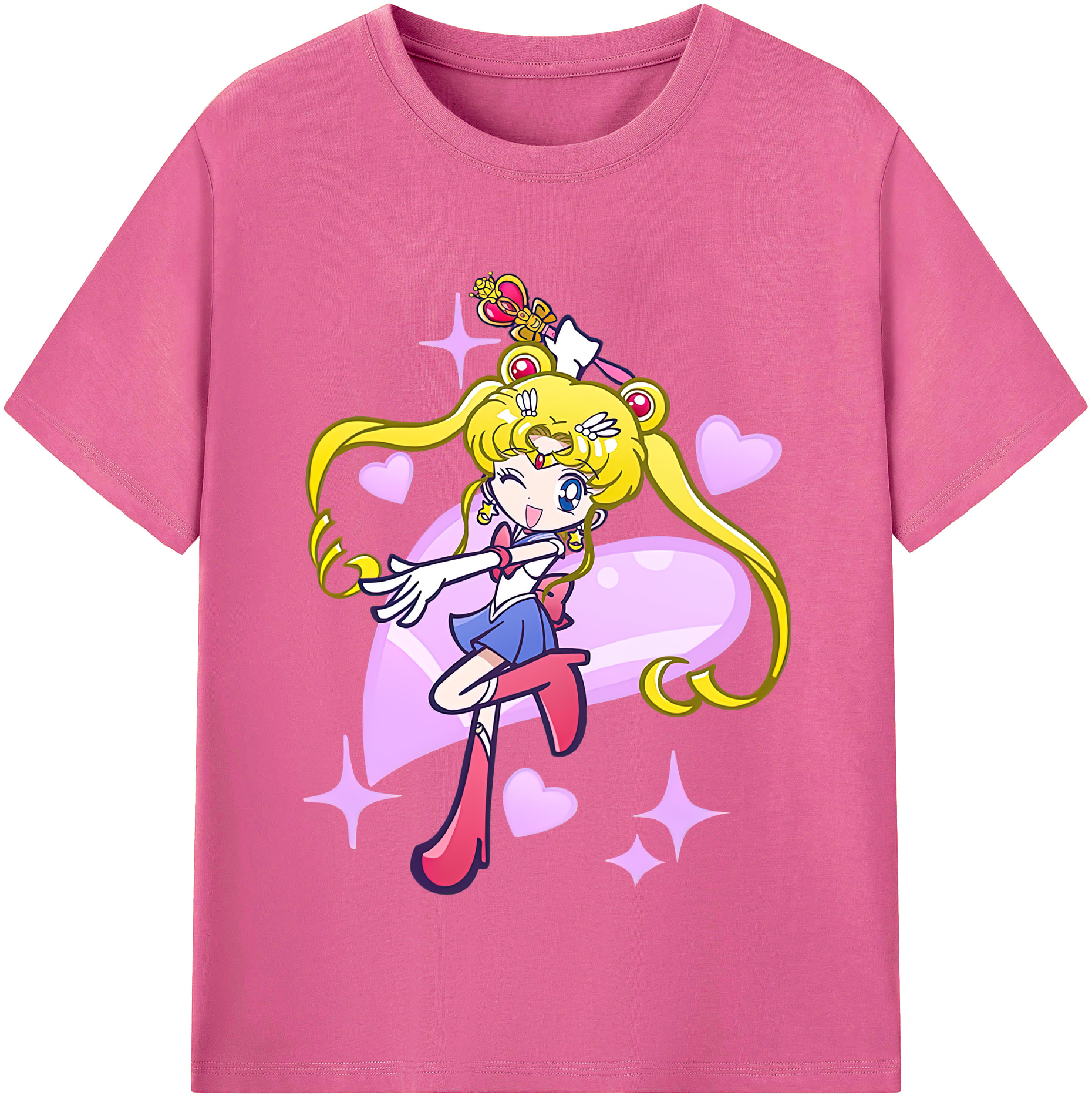 （画像用） 美少女戦士セーラームーン 月野 うさぎ つきの うさぎ Sailor Moon Tsukino Usagi レディースカジュアルプリントTシャツ（綿100％）