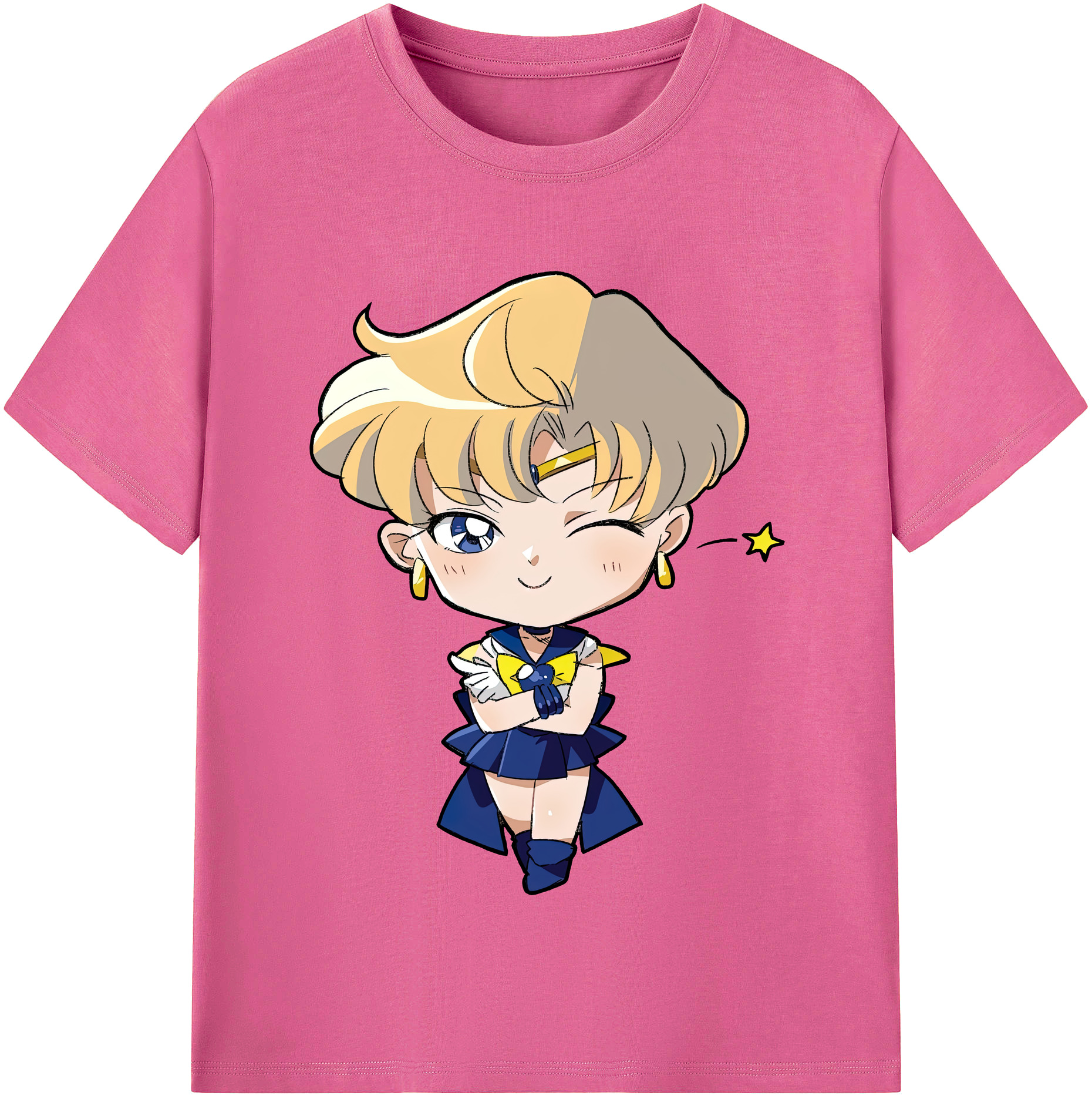 （画像用） 美少女戦士セーラームーン 天王はるか Sailor Moon Tenoh Haruka レディースカジュアルプリントTシャツ（綿100％）