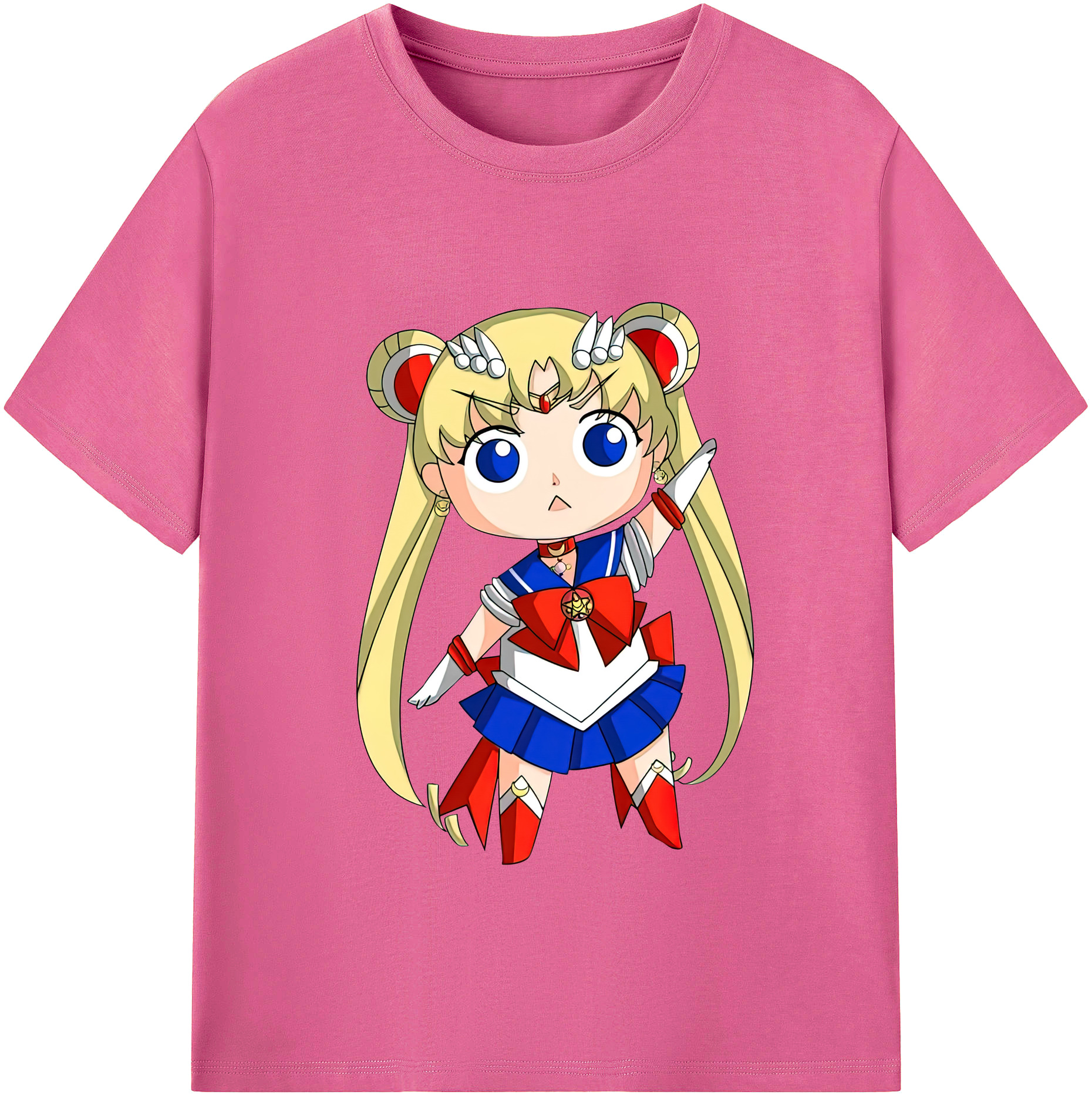 （画像用） 美少女戦士セーラームーン 月野 うさぎ つきの うさぎ Sailor Moon Tsukino Usagi レディースカジュアルプリントTシャツ（綿100％）