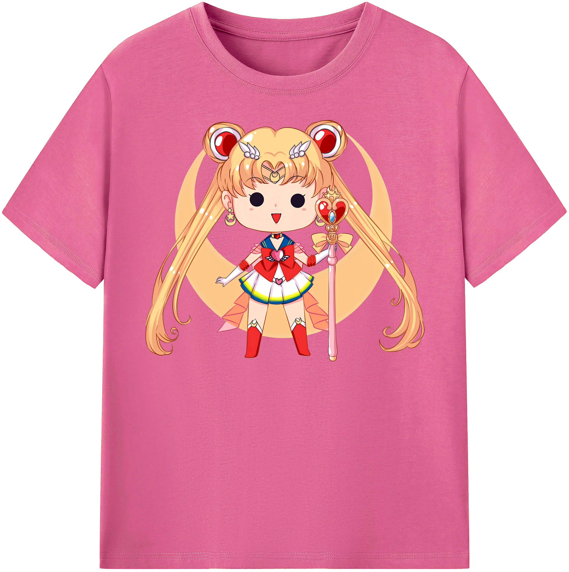 （画像用） 美少女戦士セーラームーン 月野 うさぎ つきの うさぎ Sailor Moon Tsukino Usagi レディースカジュアルプリントTシャツ（綿100％）