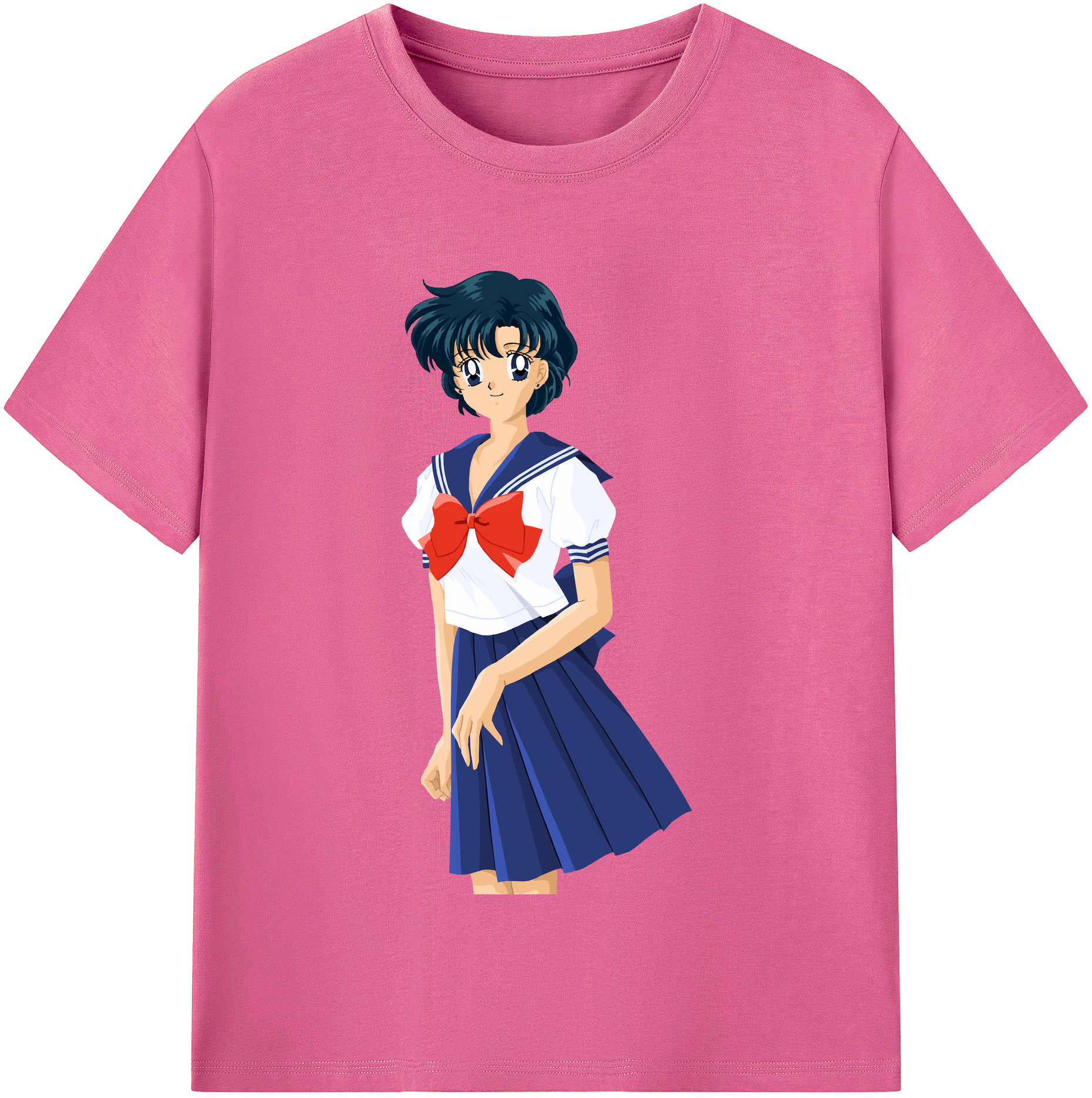 （画像用） 美少女戦士セーラームーン 水野 亜美 みずの あみ Sailor Moon Mizuno Ami レディースカジュアルプリントTシャツ（綿100％）