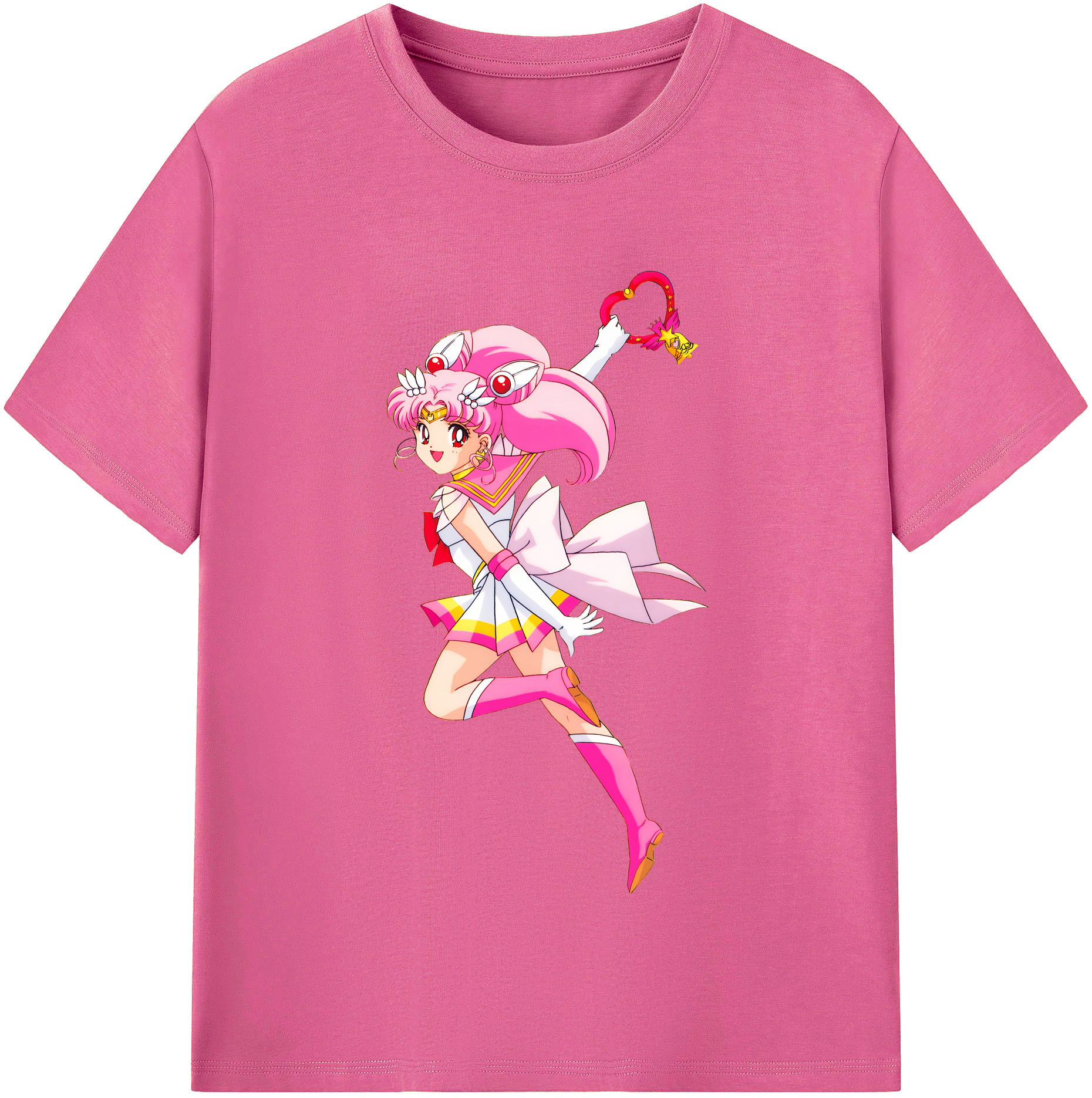 （画像用） 美少女戦士セーラームーン ちびうさ Sailor Moon Chibiusa Tsukino Usagi Small Lady Serenity レディースカジュアルプリントTシャツ（綿100％）