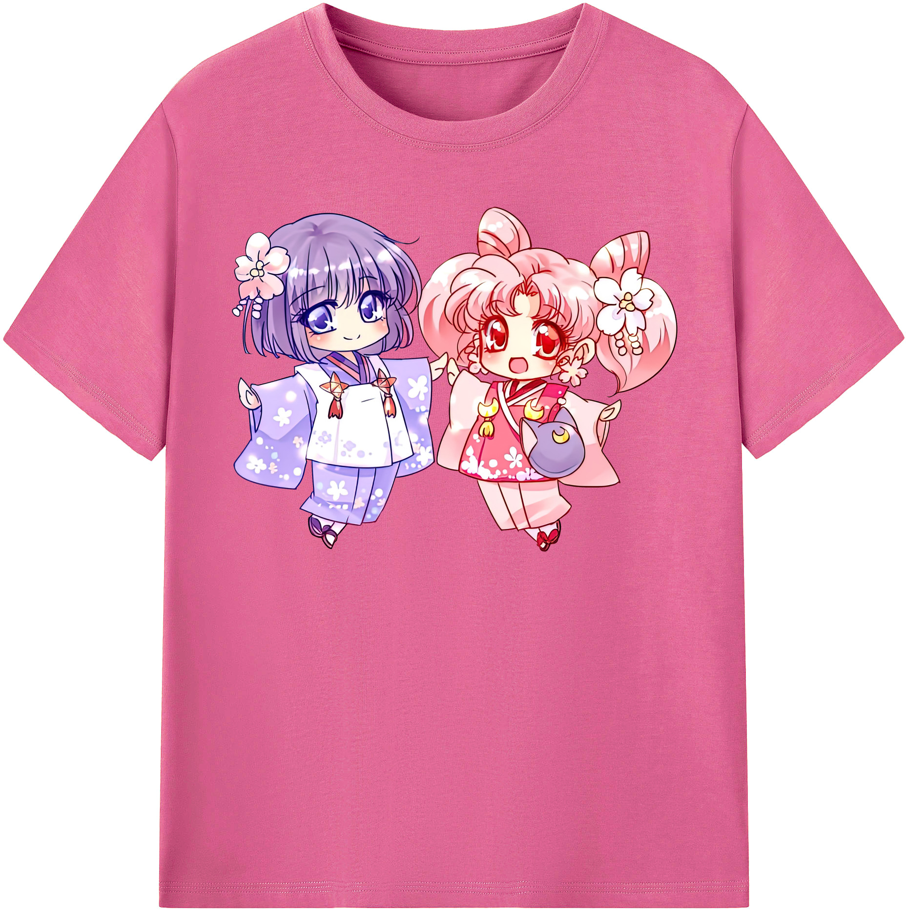 （画像用） 美少女戦士セーラームーン ちびうさ Sailor Moon Chibiusa Tsukino Usagi Small Lady Serenity レディースカジュアルプリントTシャツ（綿100％）